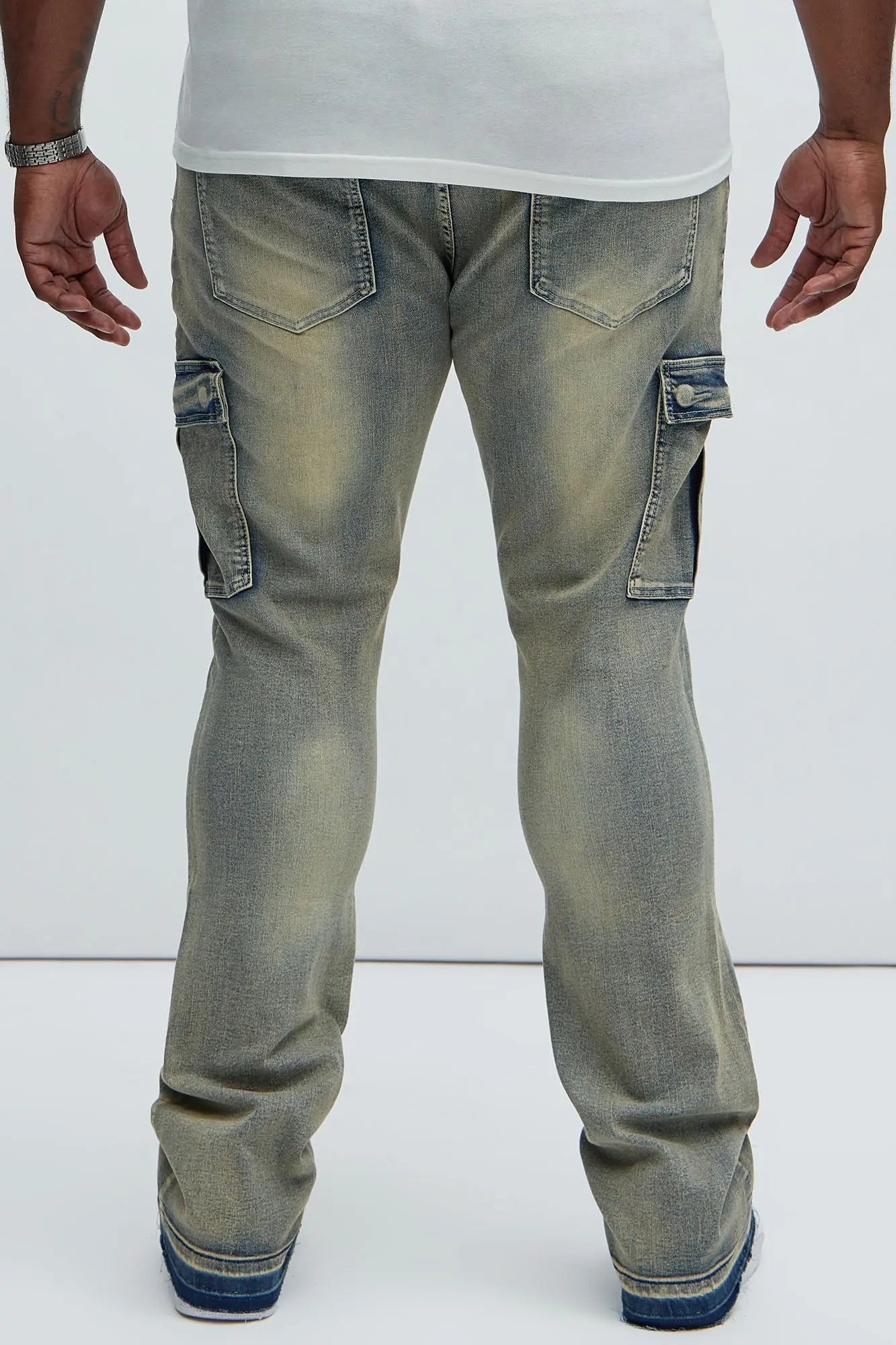 Ruthless Embroidered Stacked Skinny Cargo Flare Jeans - Medium Wash Fashion Nova