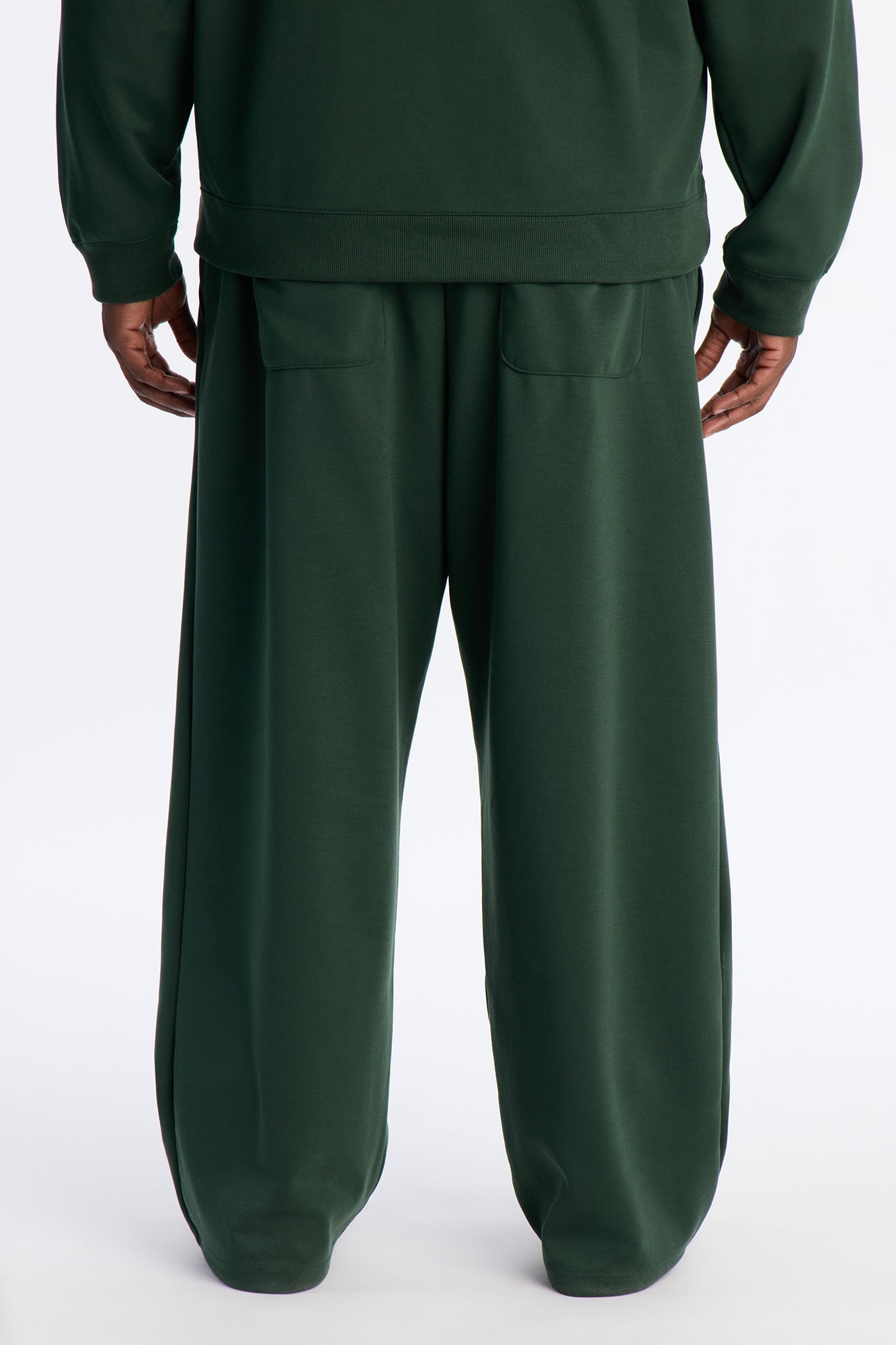 Structured Fleece Wide Leg Sweatpants - Green Fashion Nova