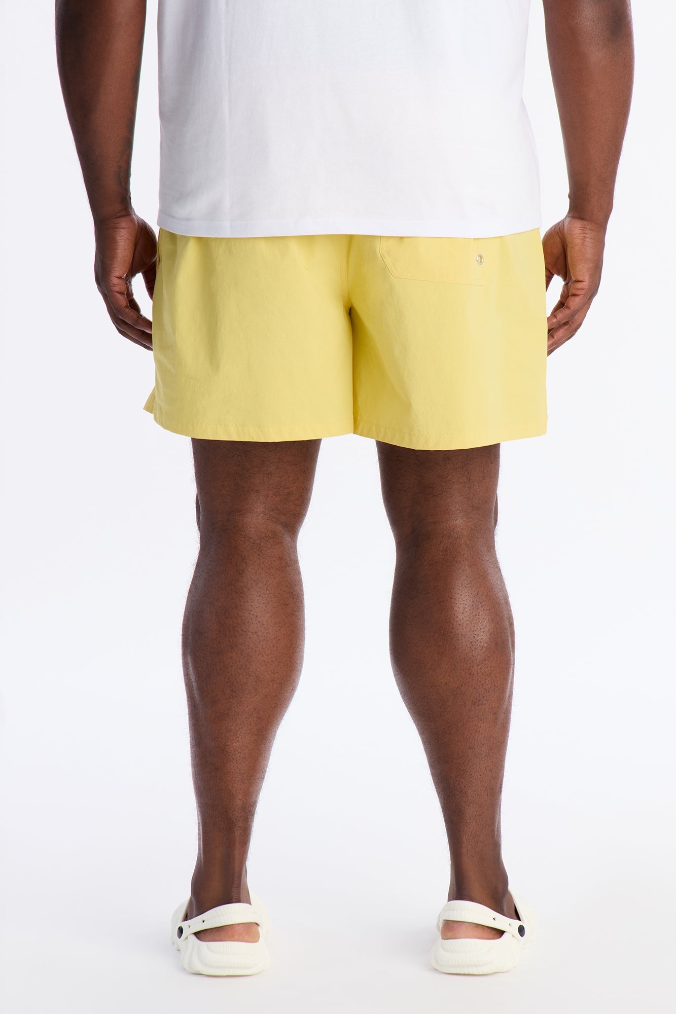 Montez Stretch Swim Trunk 6″ - Yellow Fashion Nova