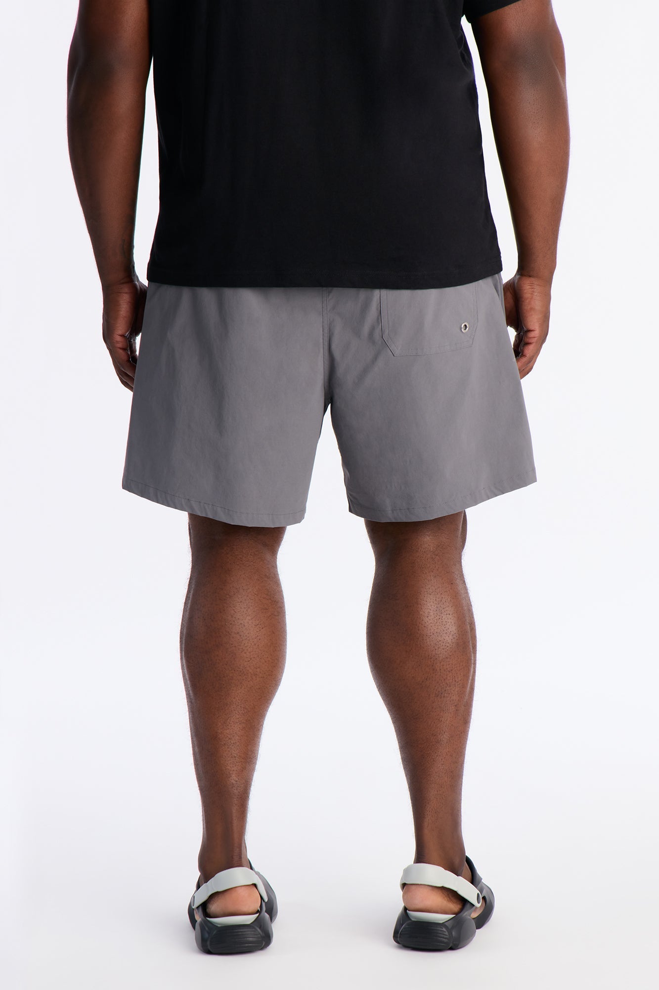 Montez Stretch Swim Trunk 7″ - Charcoal Fashion Nova