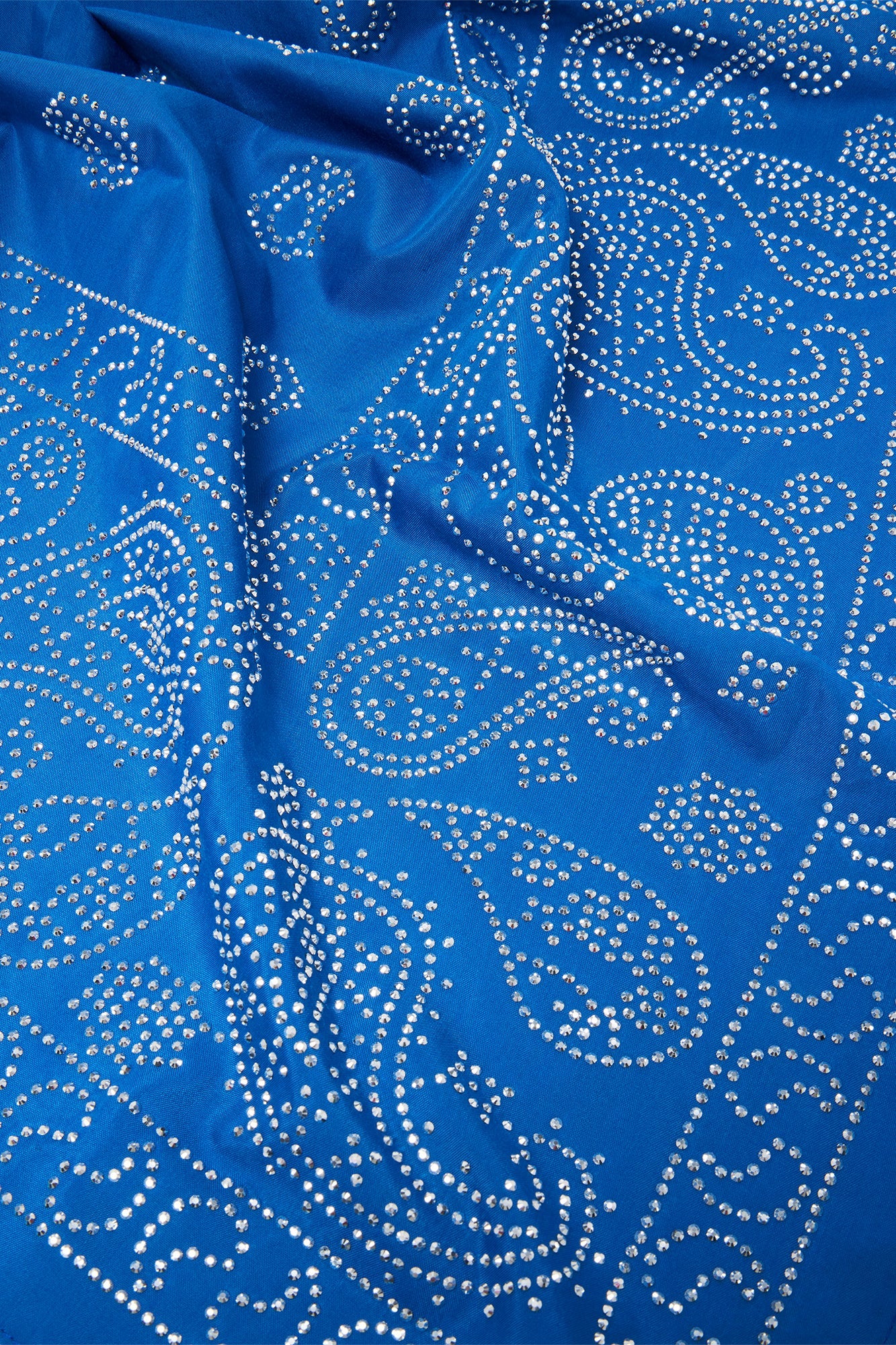 Rhinestone Embellished Paisley Bandana - Blue Fashion Nova