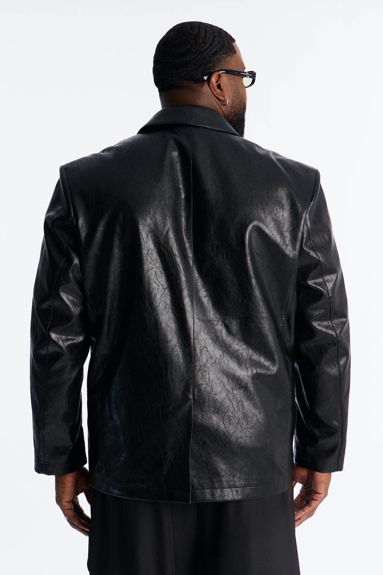Night Viper Faux Leather Blazer - Black Fashion Nova