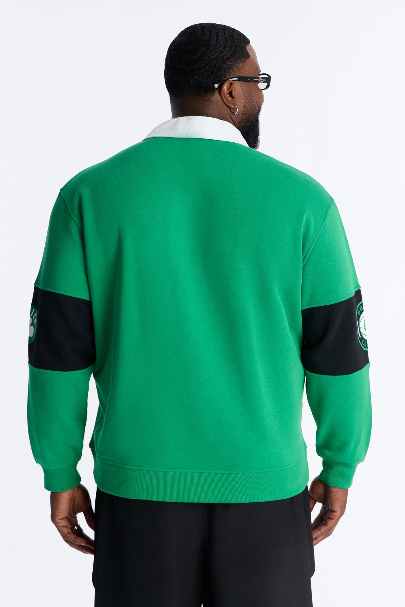 Celtics Long Sleeve Fleece Polo - Kelly Green Fashion Nova