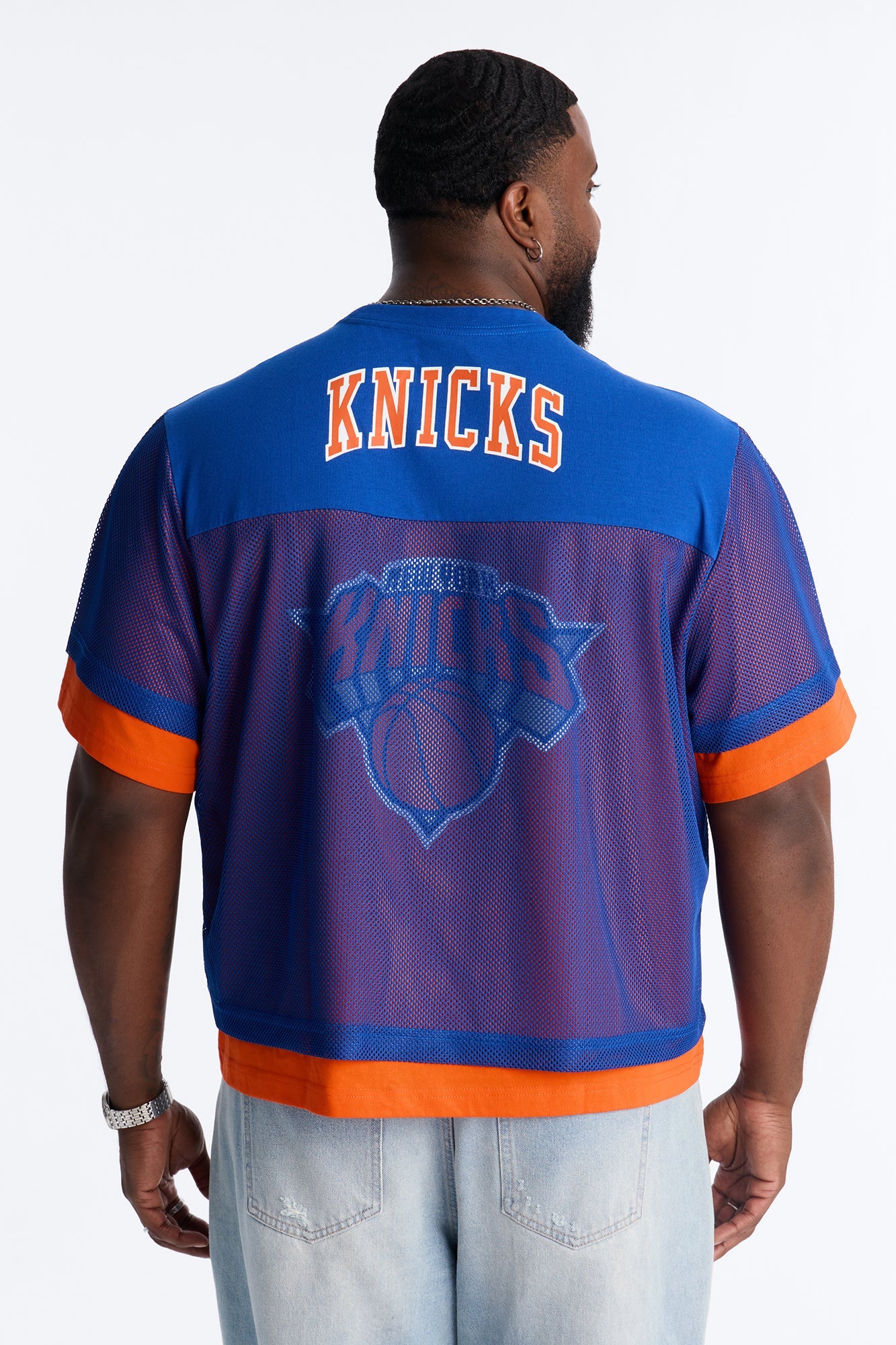 Knicks Lay Up Jersey Mesh Top - Royal Fashion Nova