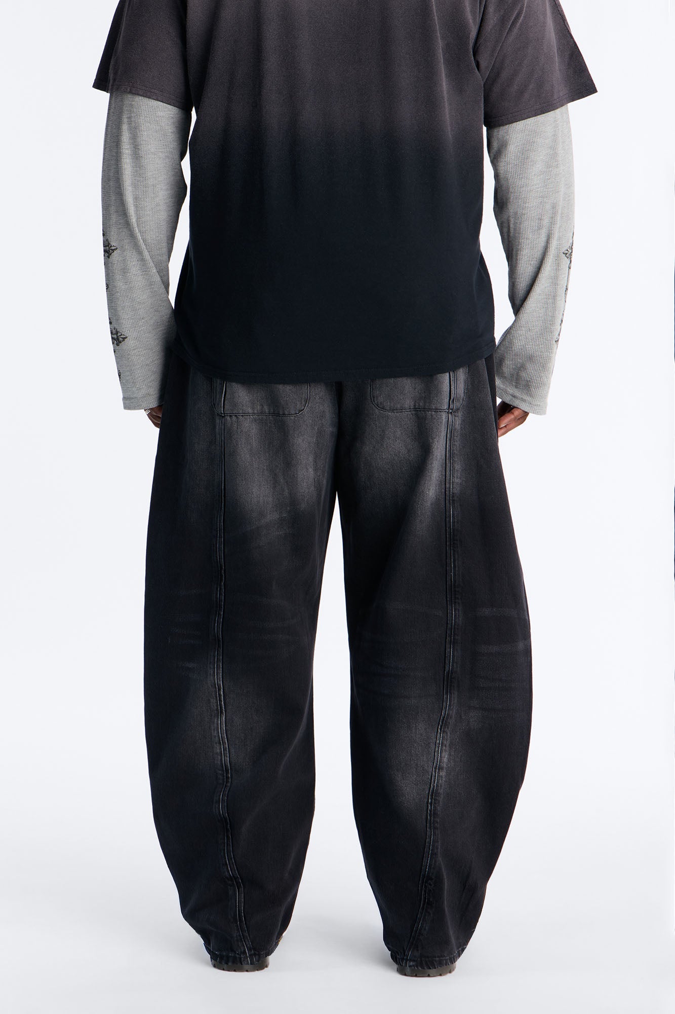 Barrel Led On Panel Jean - Black Wash Fashion Nova