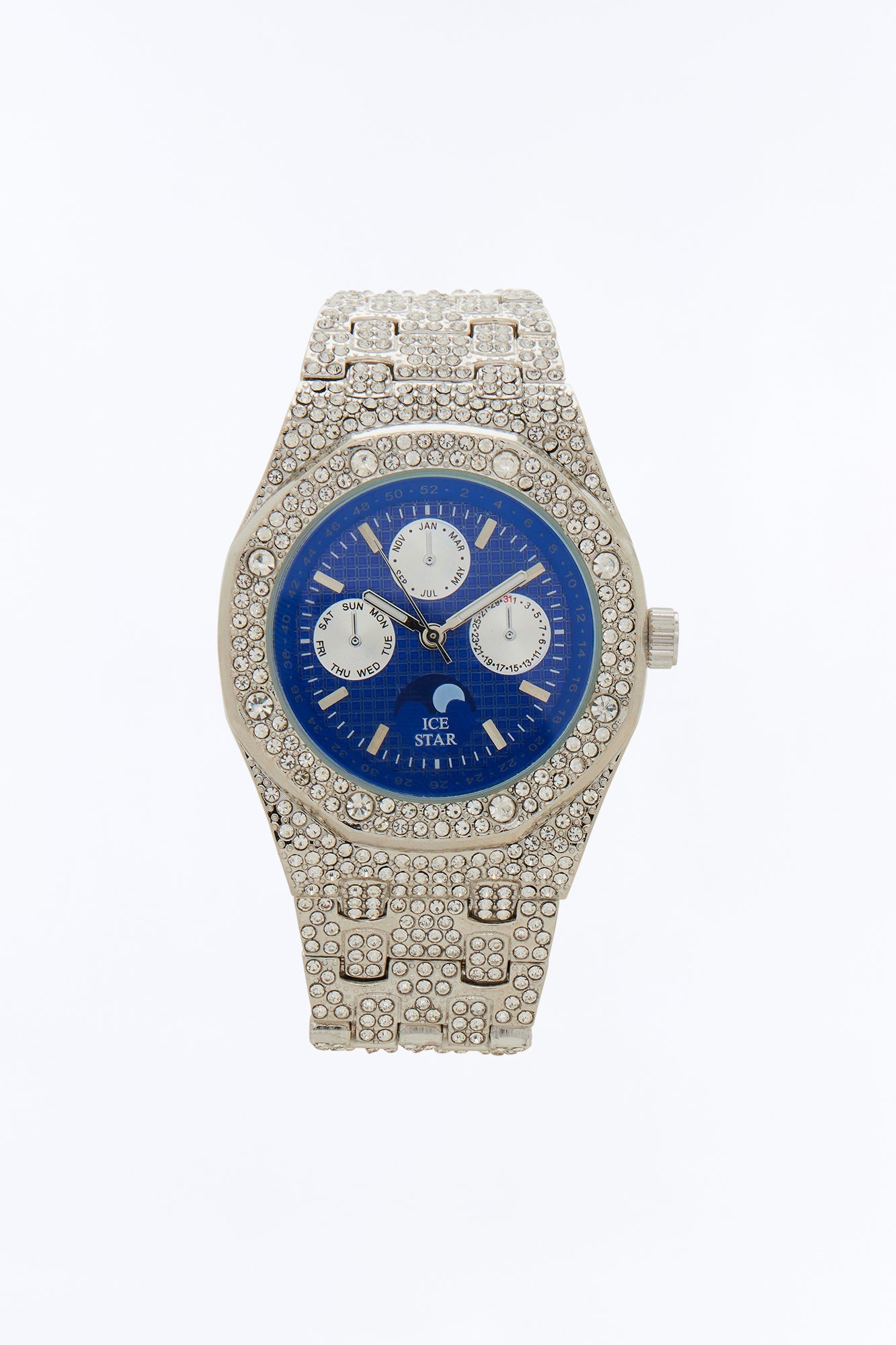 Icey Freezer Watch - Silver/Blue Fashion Nova