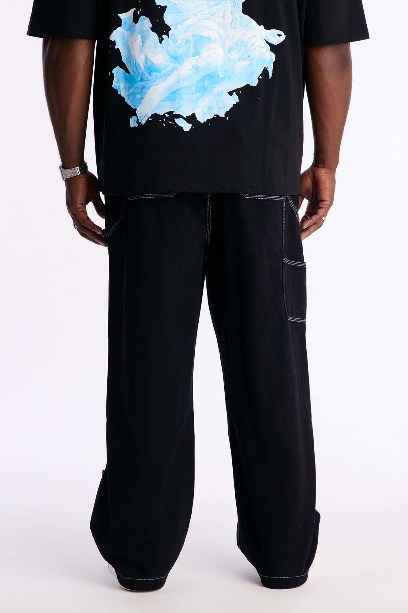 Baggy Tetris Maze Multi Pocket Pant - Black Fashion Nova