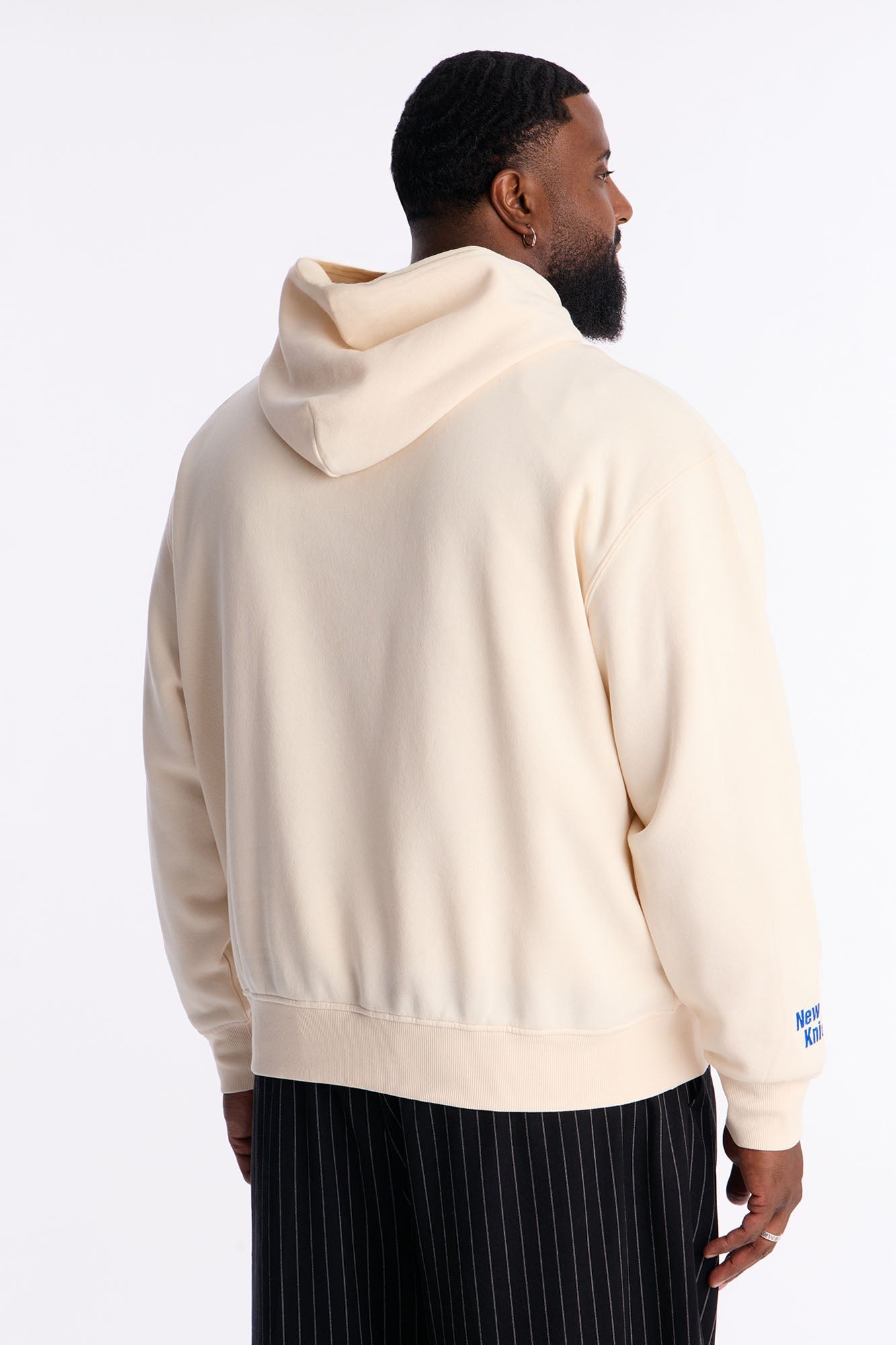 Knicks Embroidered Oversized Hoodie - Cream Fashion Nova