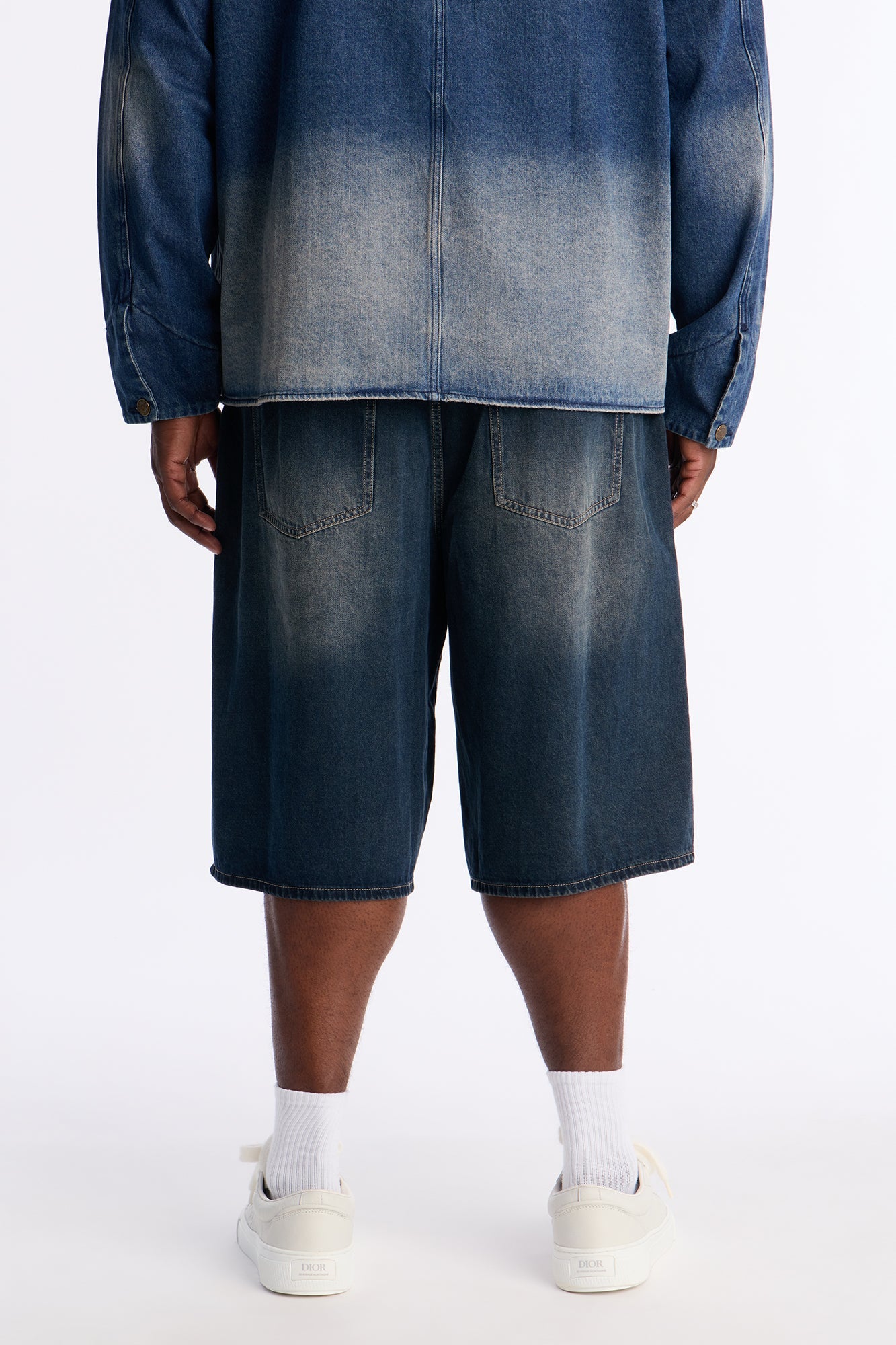 Baggy Drift Denim Short - Dark Wash Fashion Nova