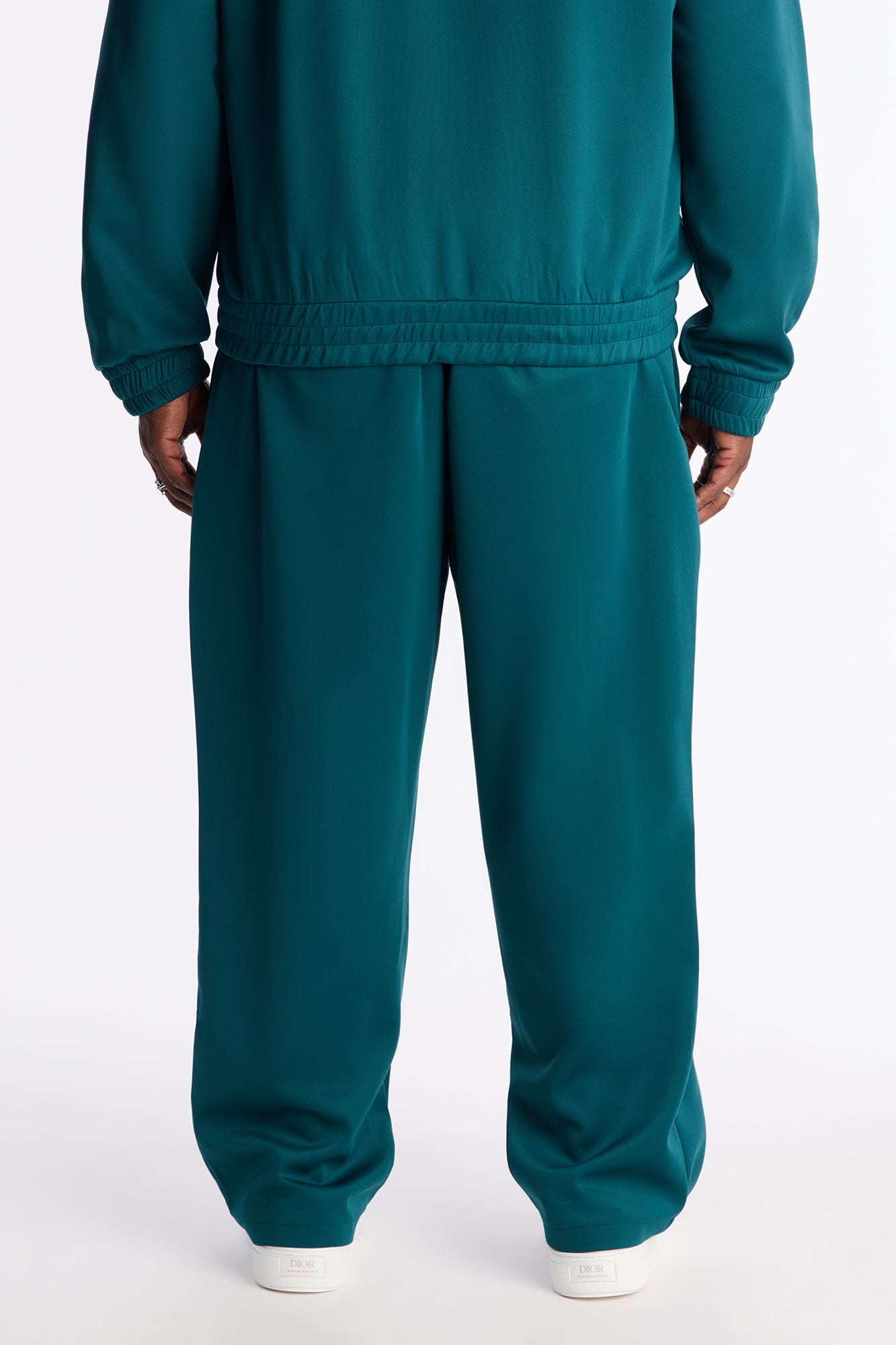 Straight Contrast Panel Knitted Track Pant - Teal Fashion Nova