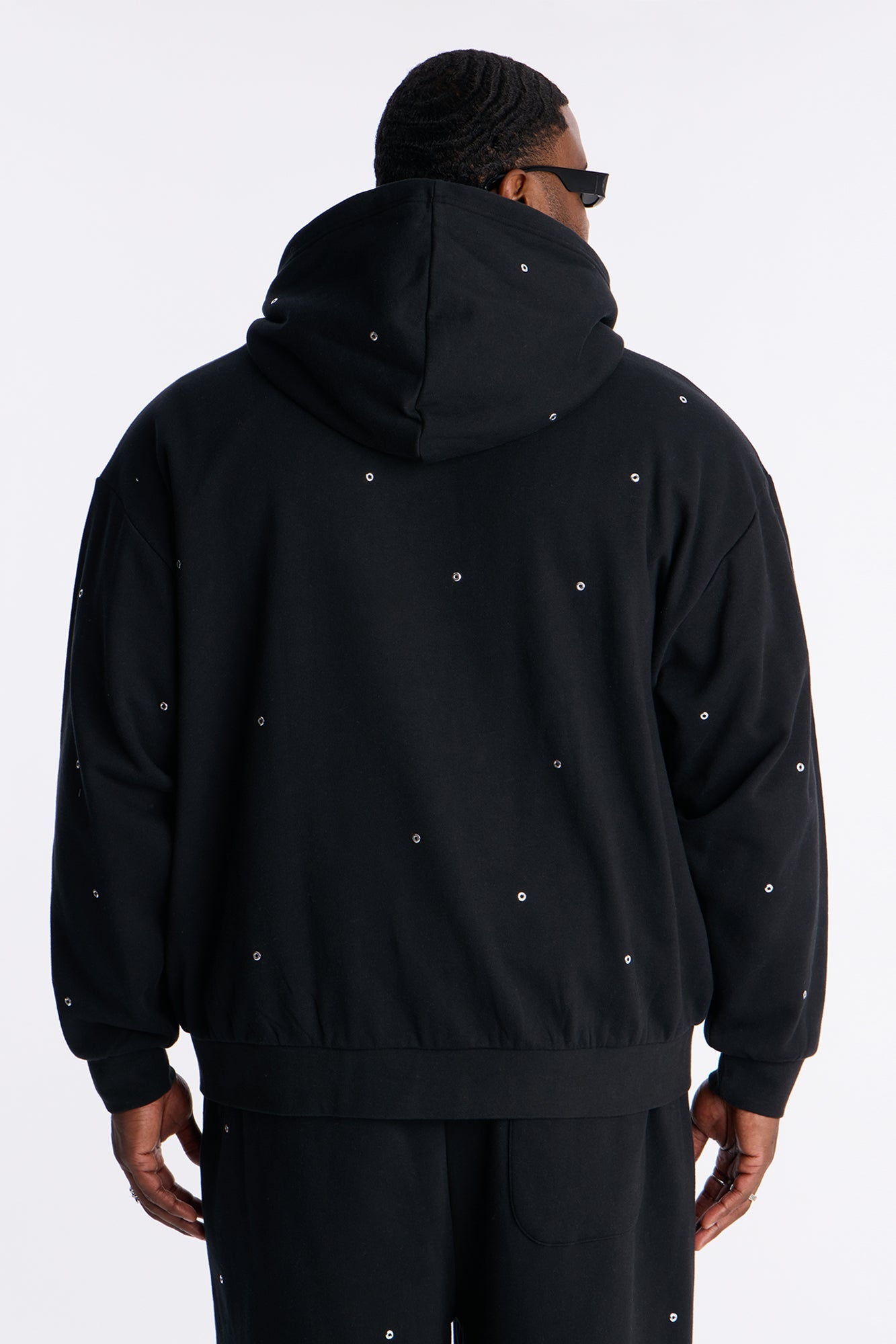 Savage Rhinestone Zip Hoodie - Black Fashion Nova