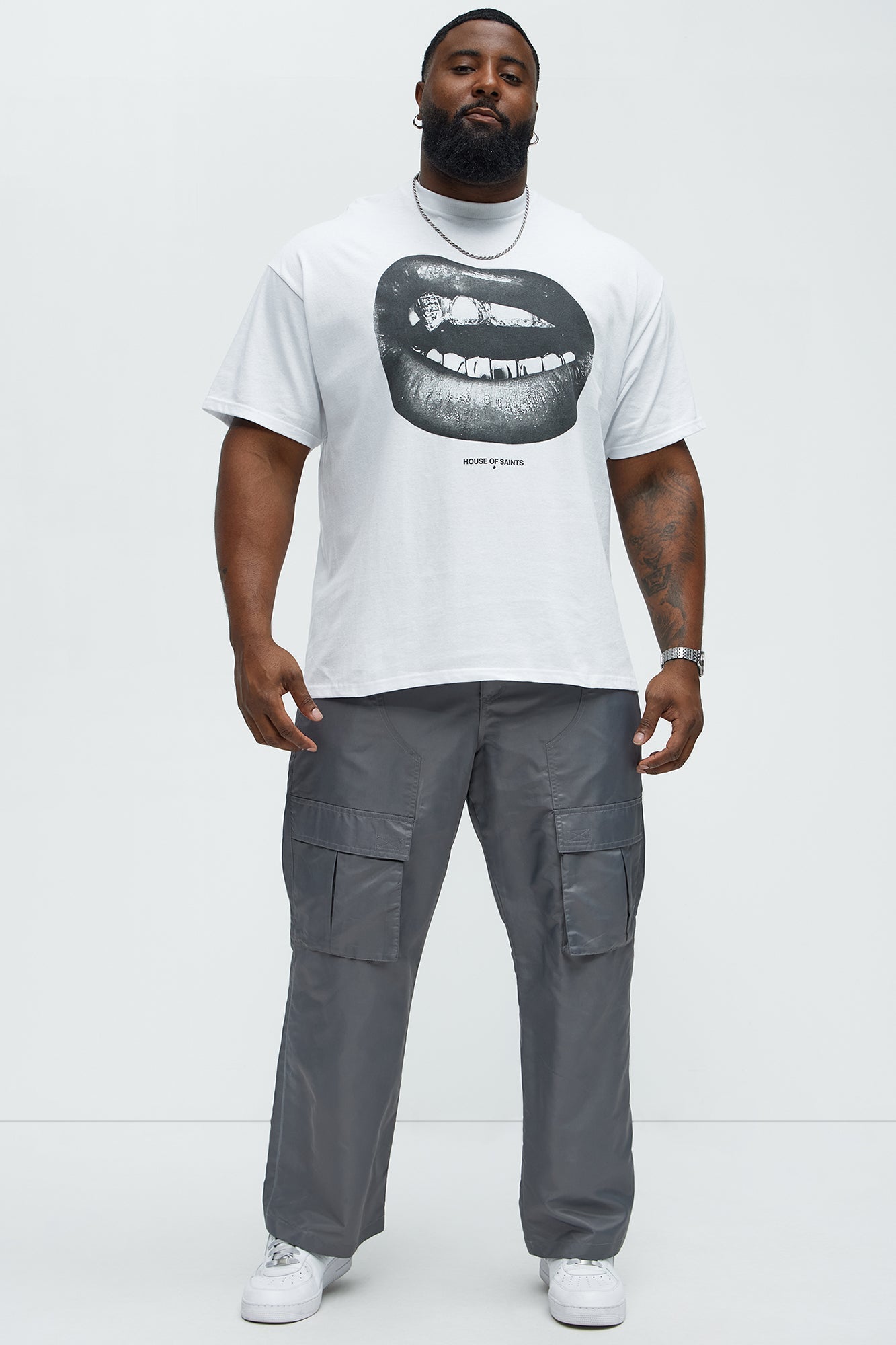 House Of Saints Grill Short Sleeve Tee - White Fashion Nova