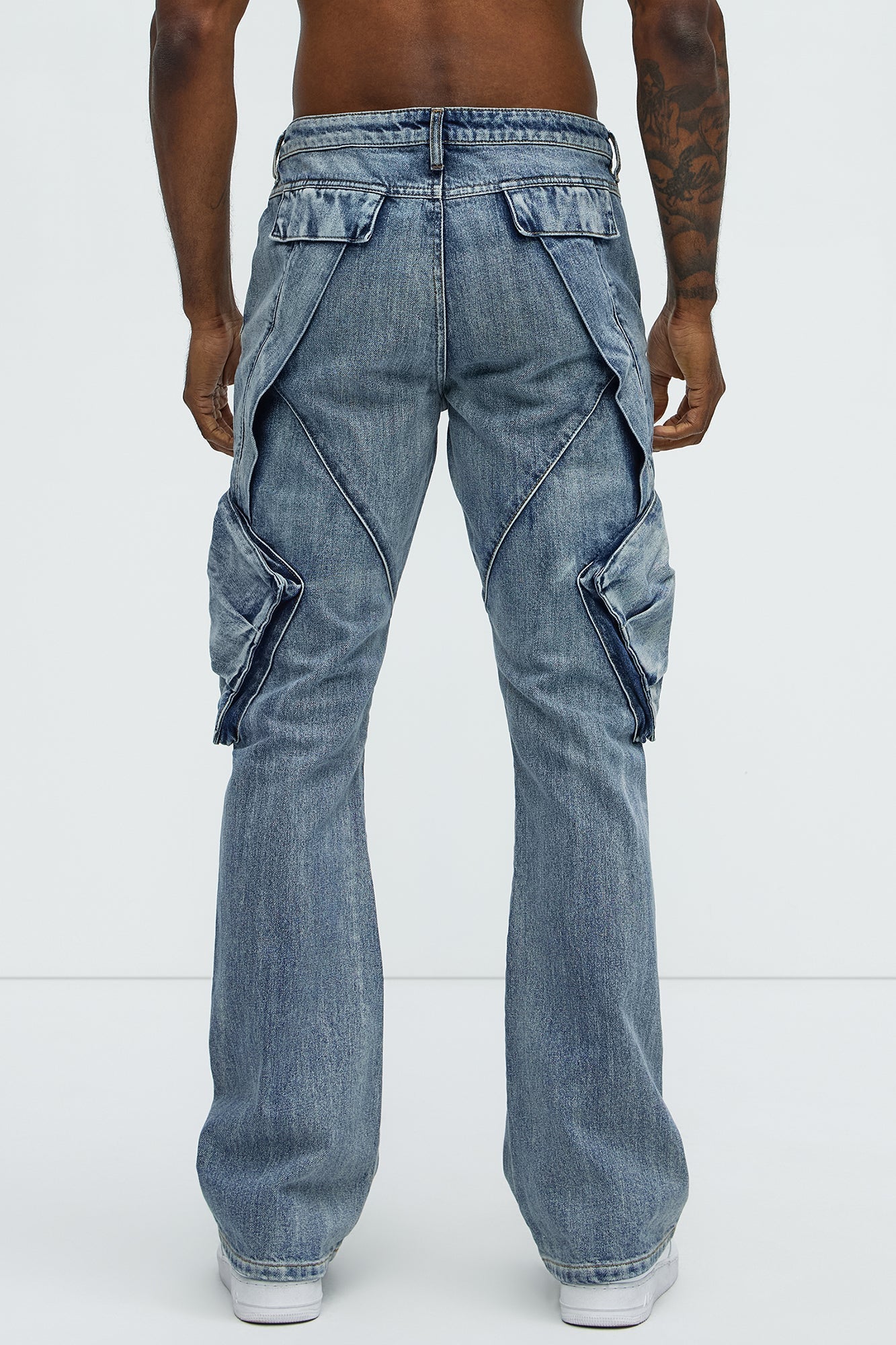 Arlong Paneled Stacked Slim Flare Jeans - Light Wash Fashion Nova
