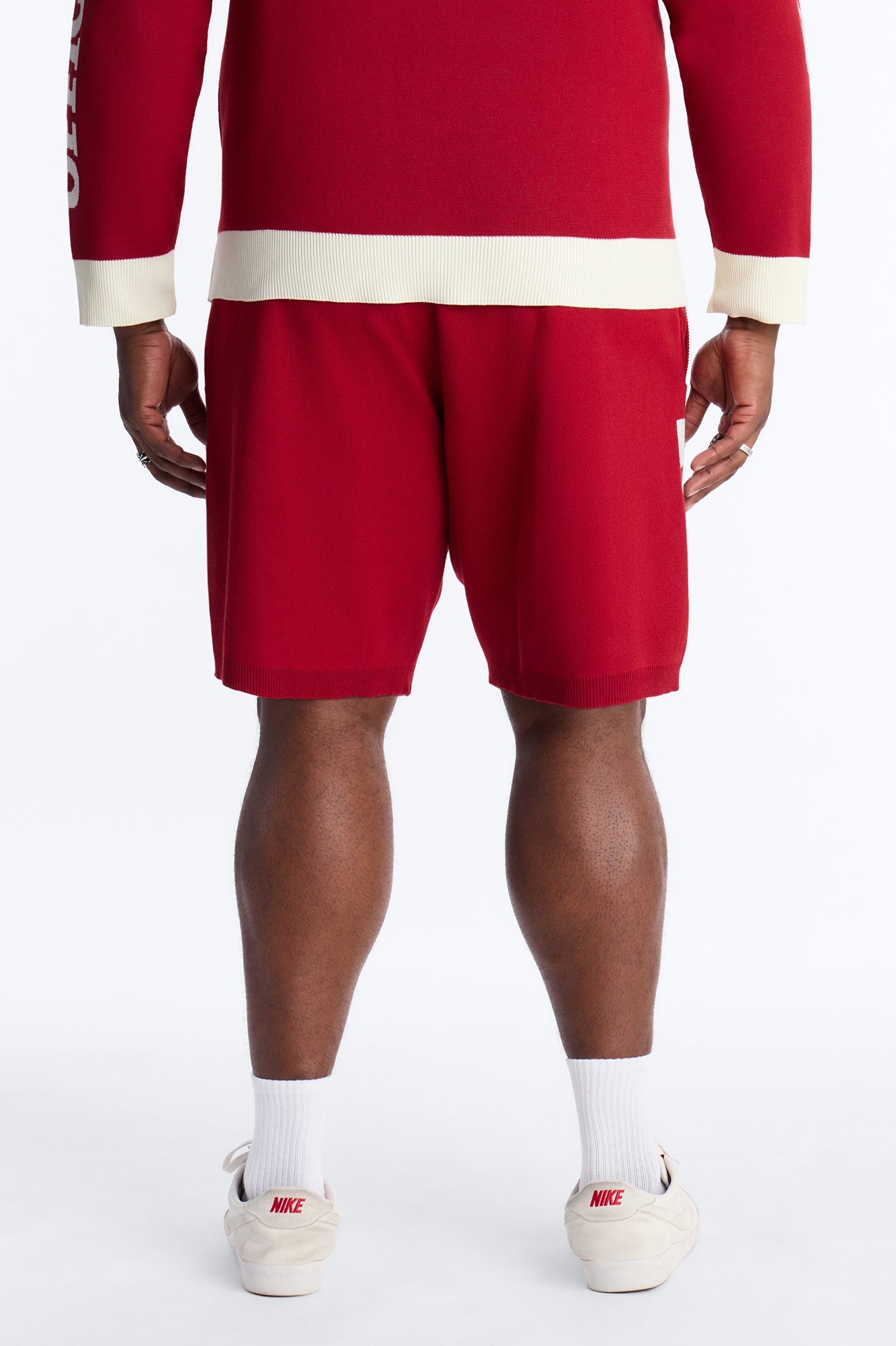 Retro Moto Stripe Sweater Short - Red Fashion Nova