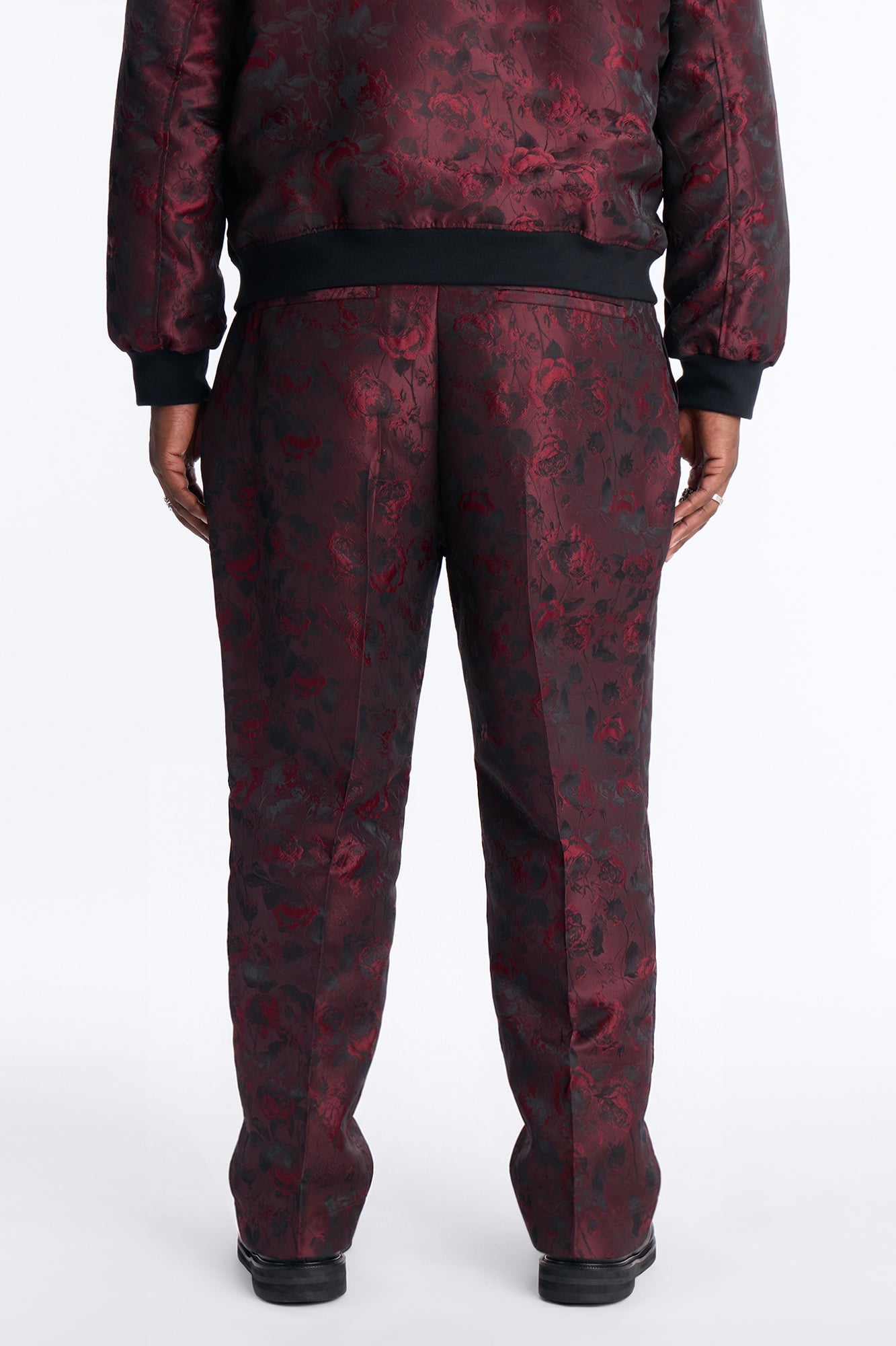 Straight Rose Mirage Pleated Trouser - Burgundy Fashion Nova