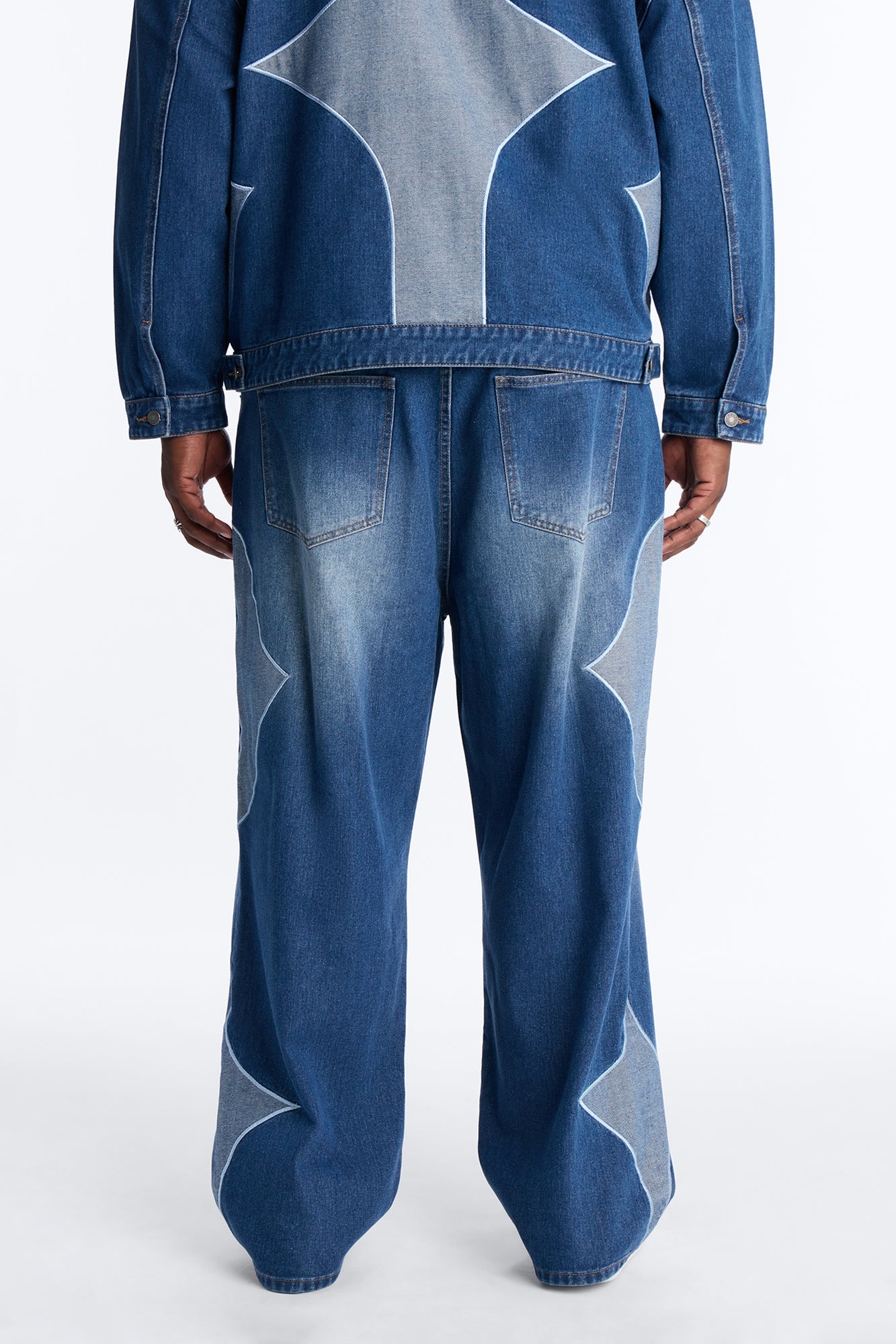 Baggy Crescent Jean - Medium Blue Wash Fashion Nova