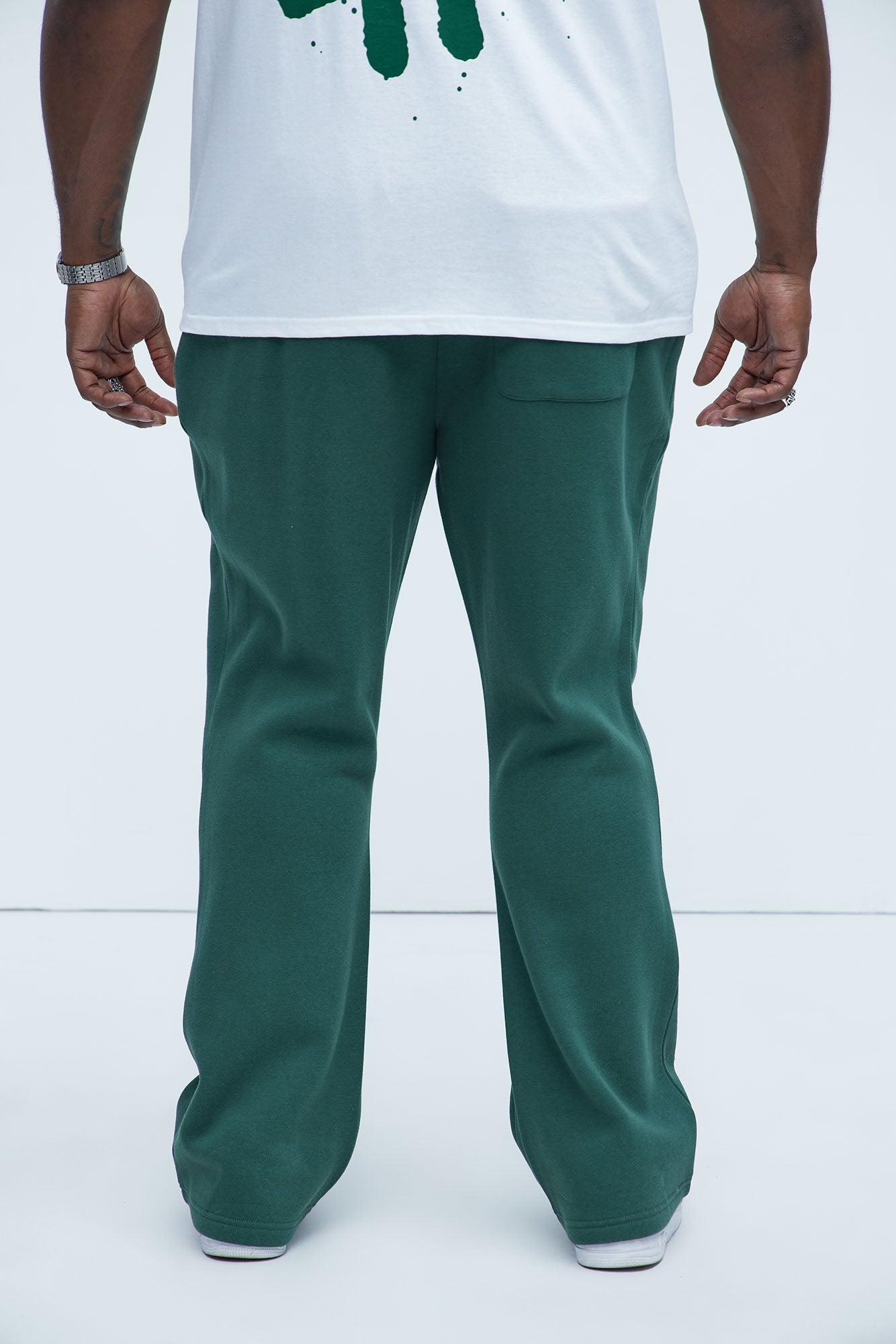 Tyson Creative Dept Skinny Flare Sweatpants - Green Fashion Nova