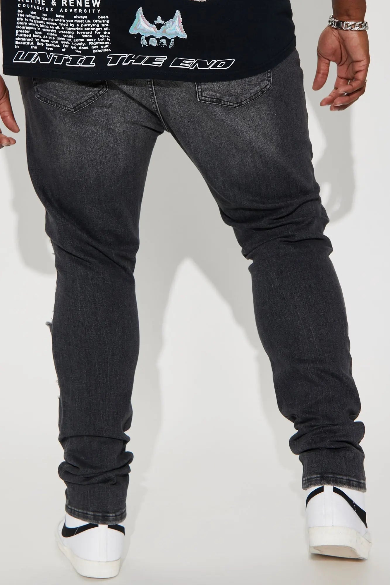 Ready To Unwind Stacked Skinny Jeans - Black Wash Fashion Nova