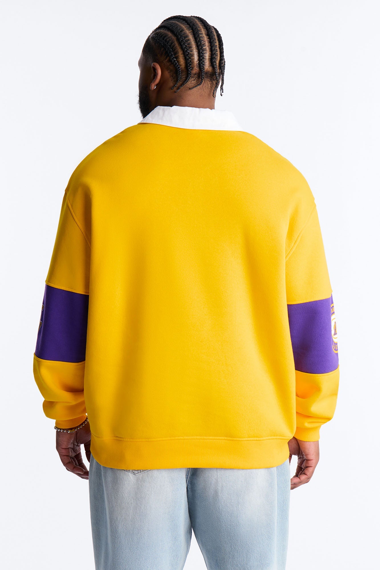 Lakers Long Sleeve Fleece Polo - Yellow Fashion Nova