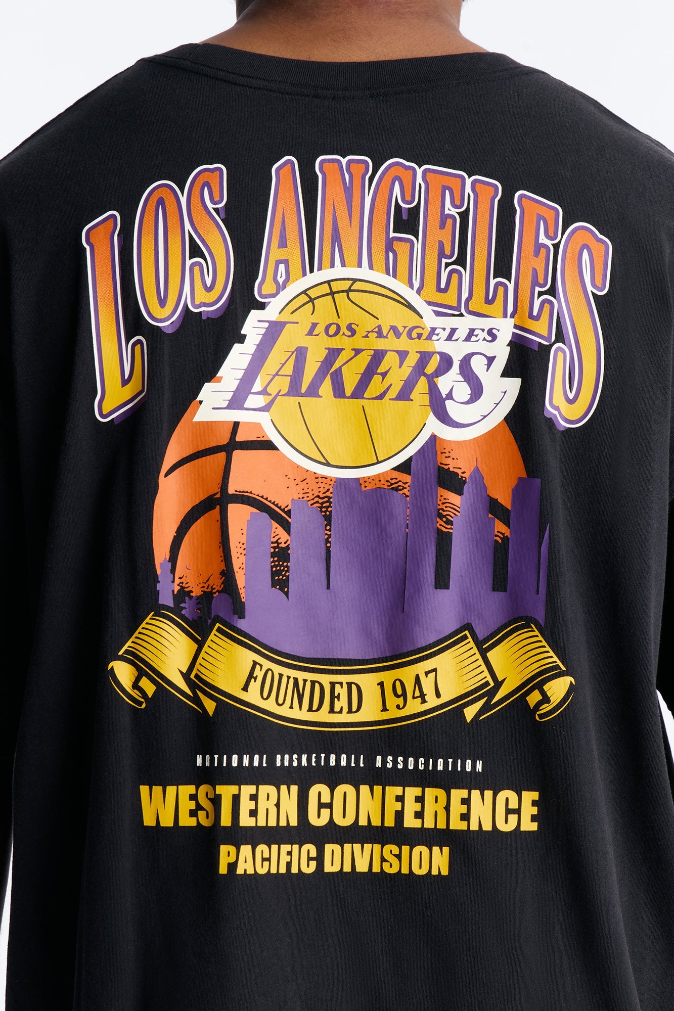 Lakers For The City Short Sleeve Tee - Black Wash Fashion Nova