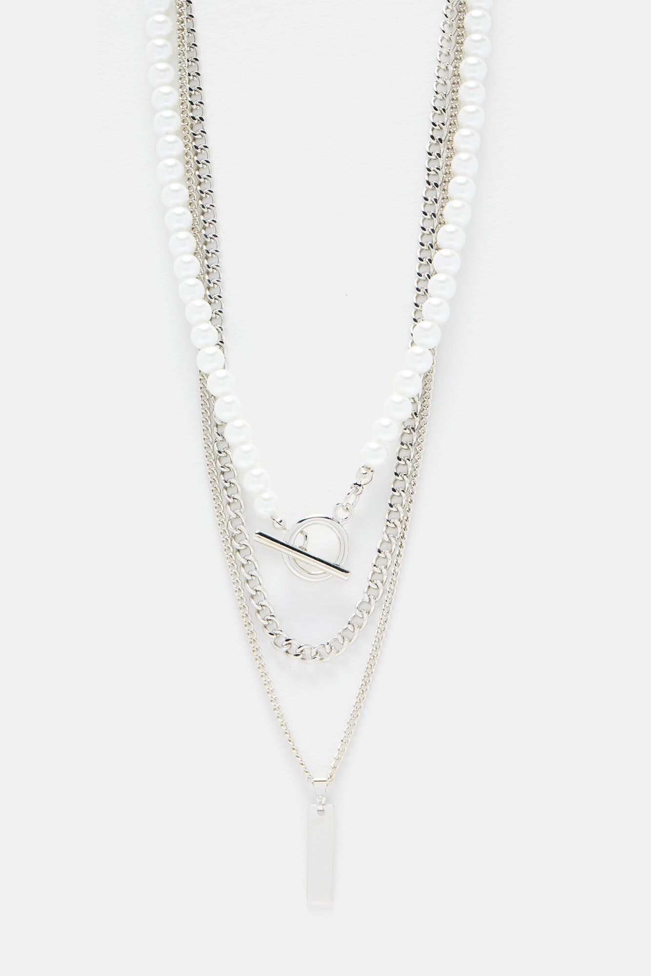 Tatum Necklace Set - Silver Fashion Nova