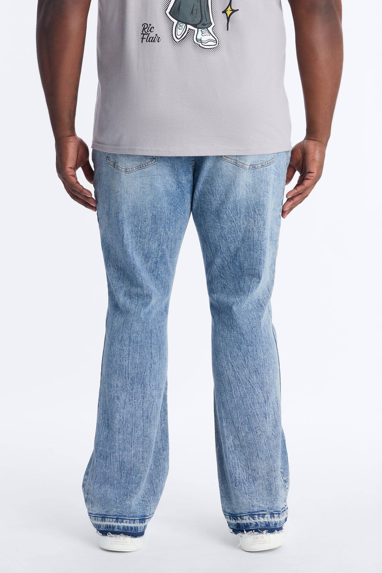 Stacked Skinny Flare Vault Jean - Light Blue Wash Fashion Nova