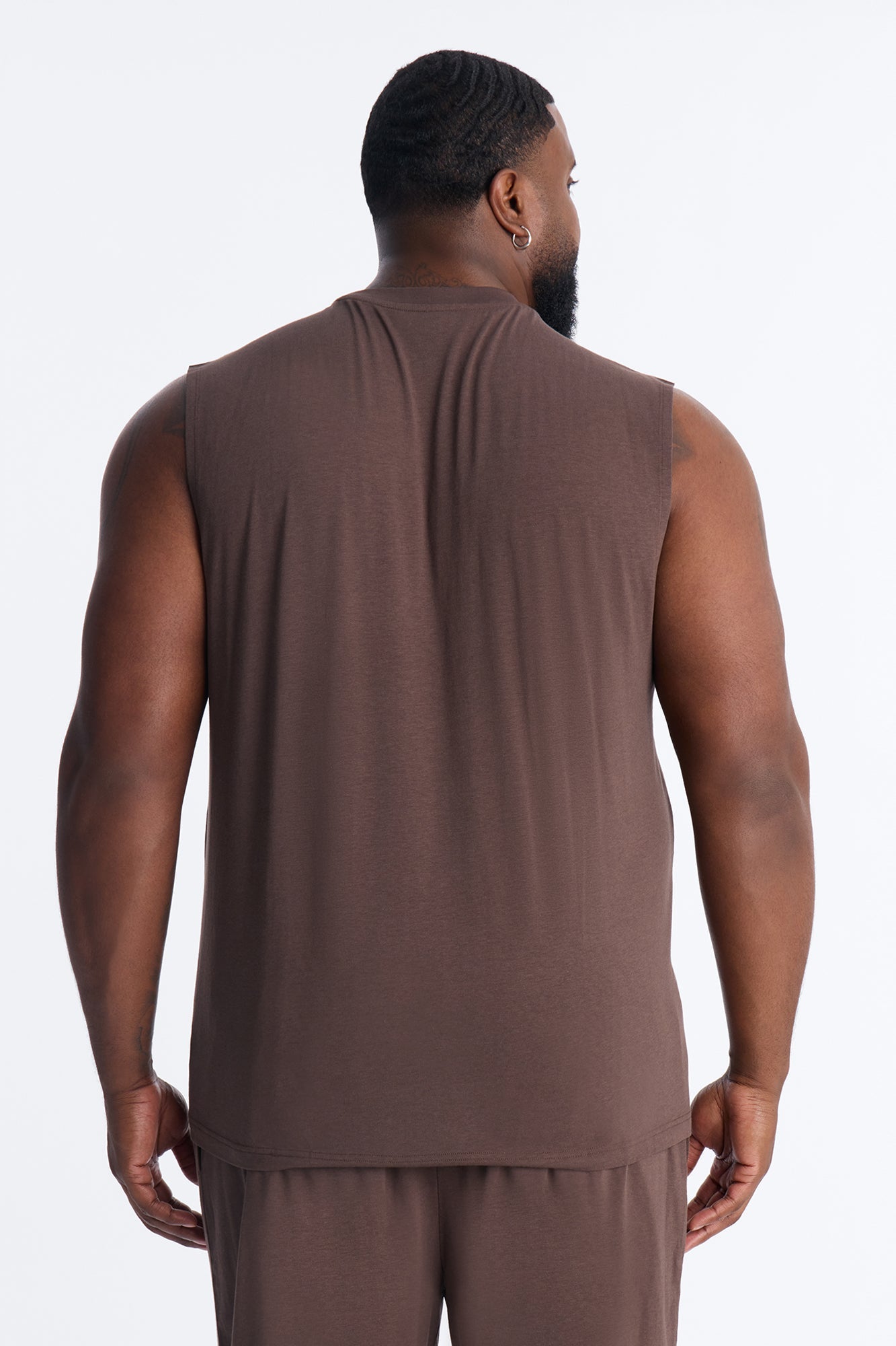 Essential Modal Lounge Sleeveless Muscle Tee - Chocolate Fashion Nova