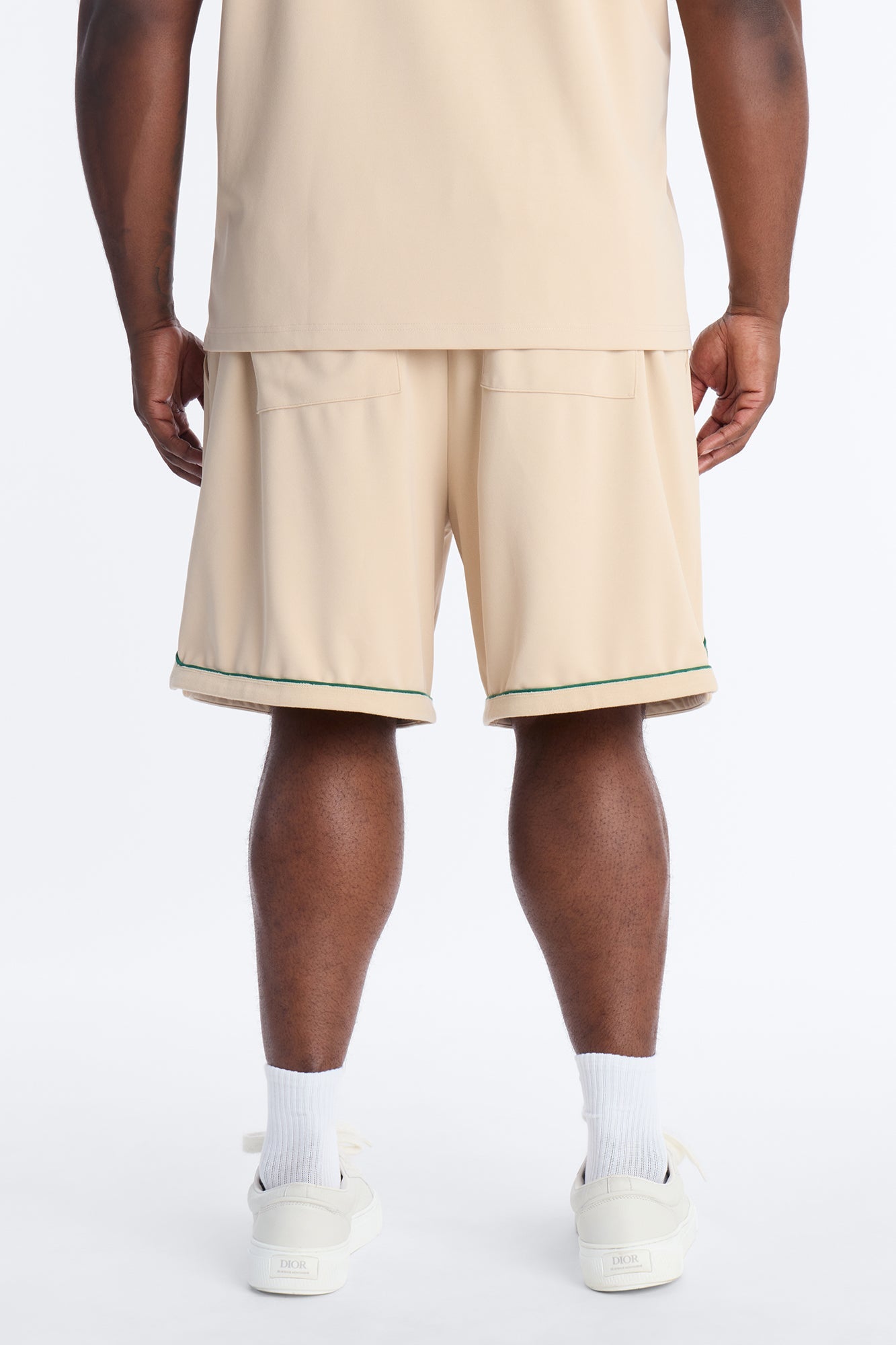 Relaxed Noir Shorts - Cream Fashion Nova