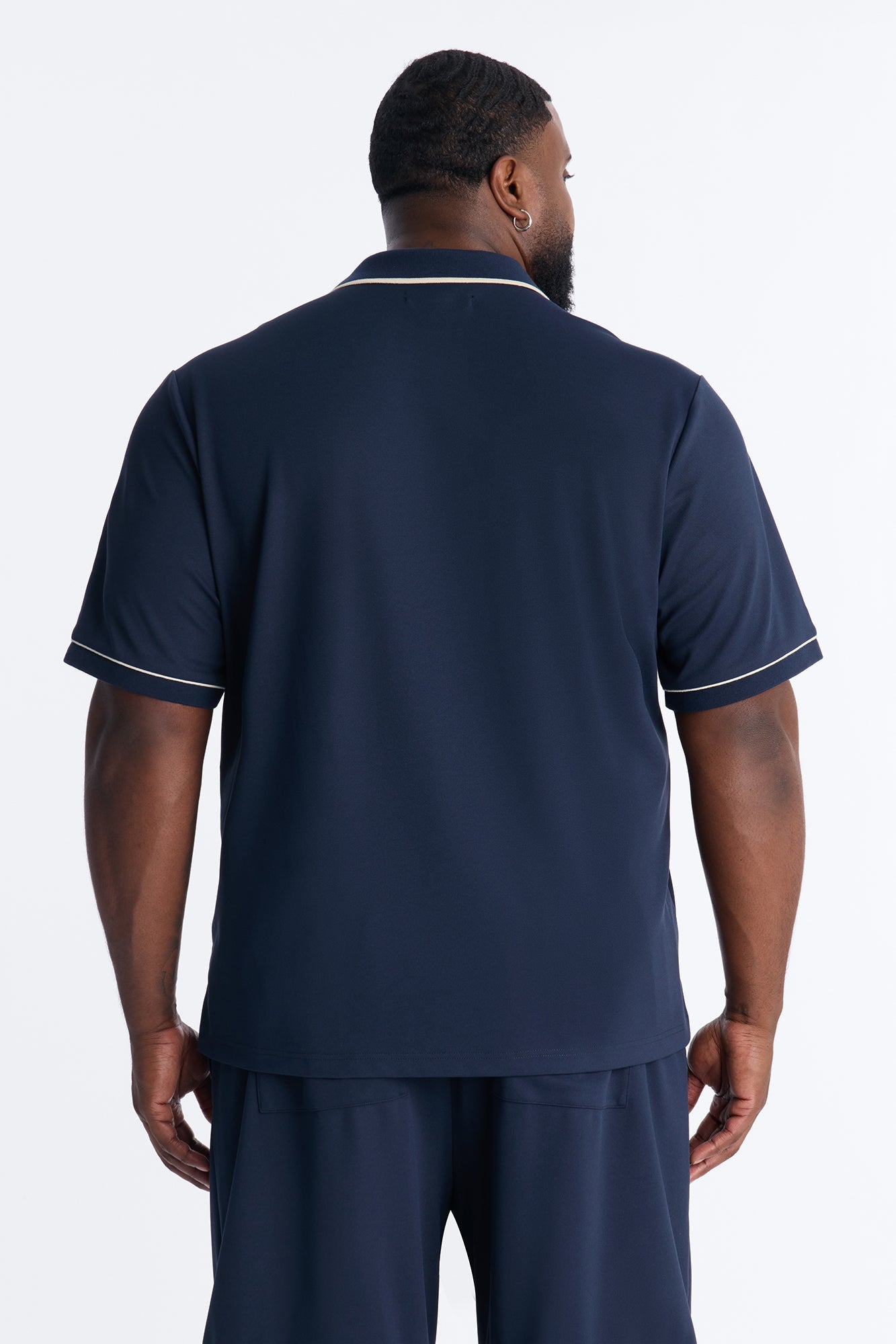 Noir Cuban Collar Shirt - Navy Fashion Nova