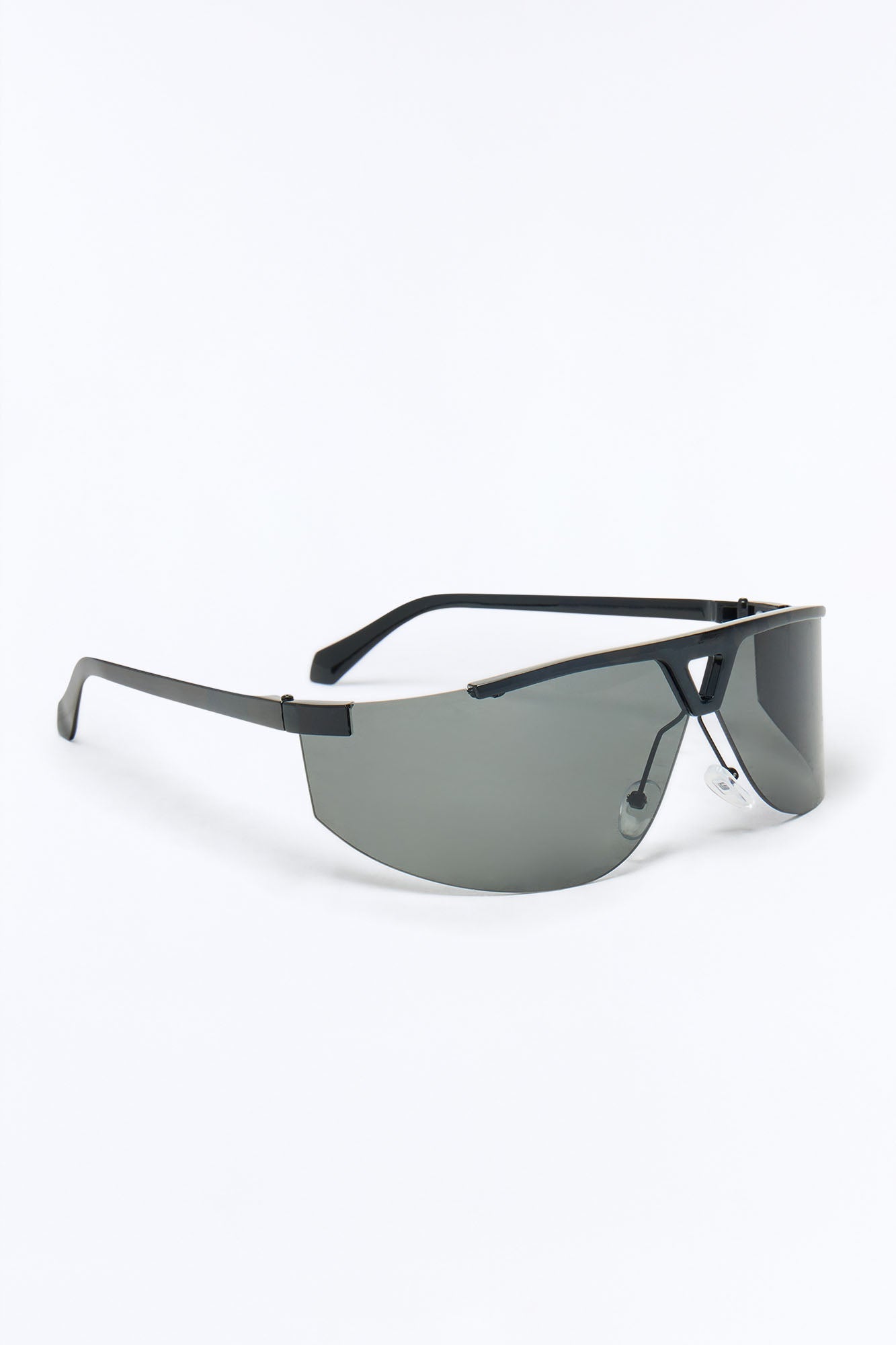 High End Wrapped Aviator Metal Sunglasses - Black Fashion Nova