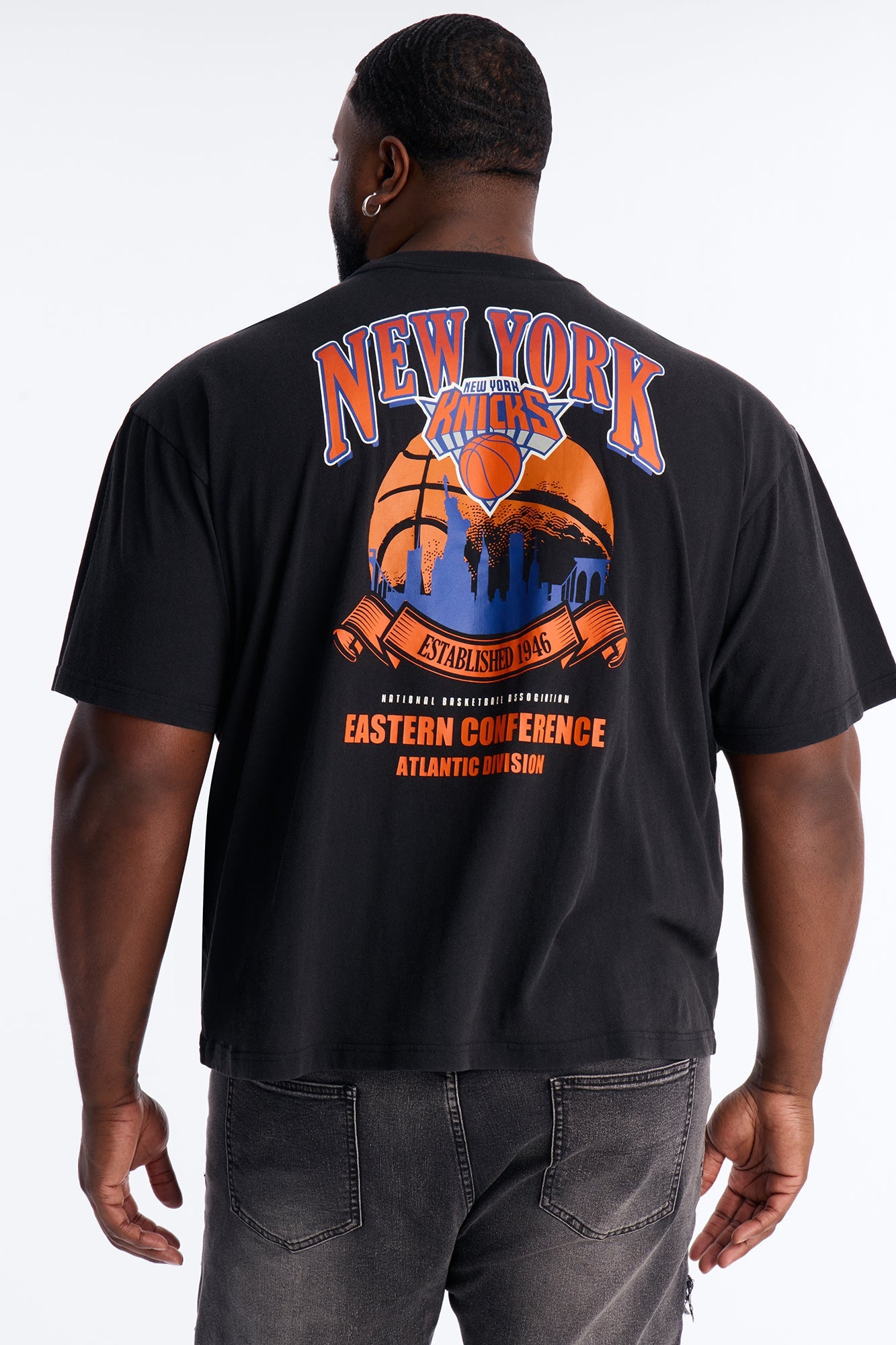 Knicks For The City Short Sleeve Tee - Black Wash Fashion Nova