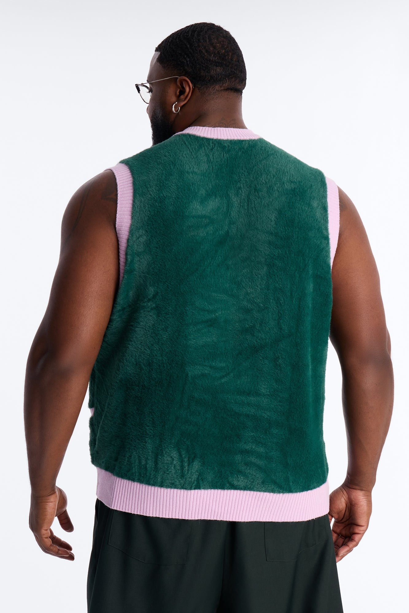Gridlock Fuzzy Sweater Vest - Purple Fashion Nova