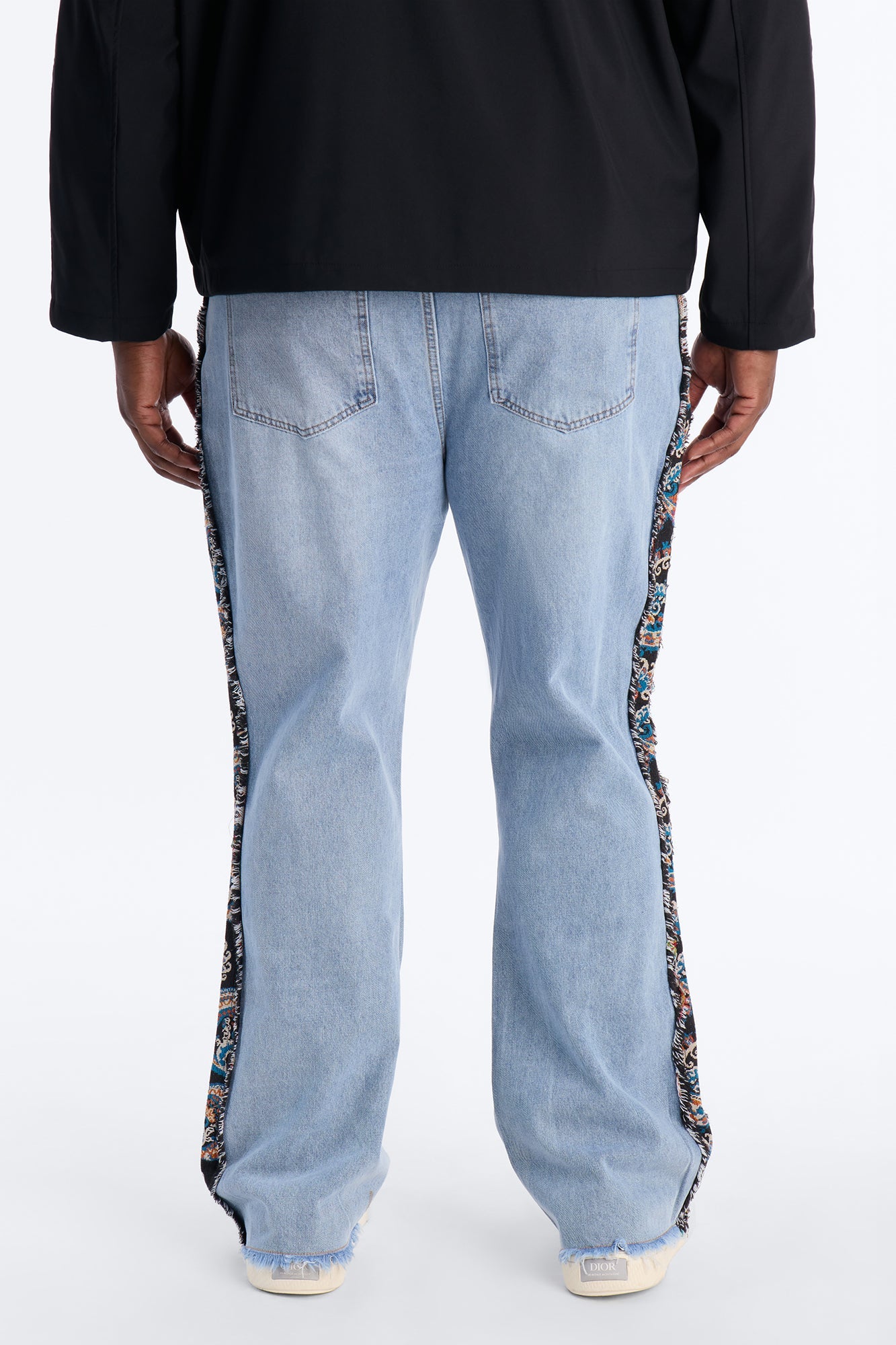 Stacked Slim Flare Exquisite Tapestry Jeans - Light Blue Wash Fashion Nova