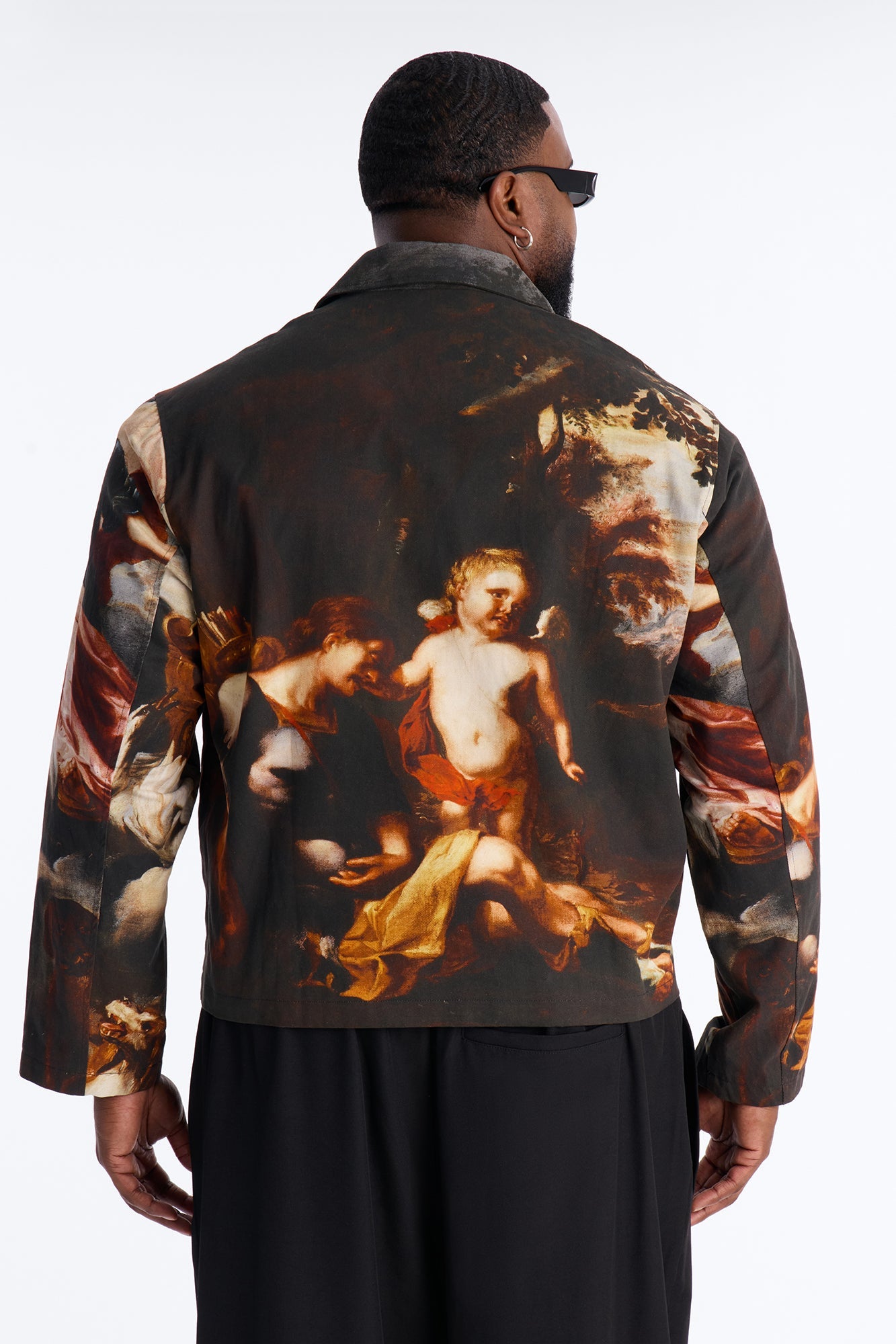 Cropped Renaissance Printed Twill Work Jacket - Multi Color Fashion Nova