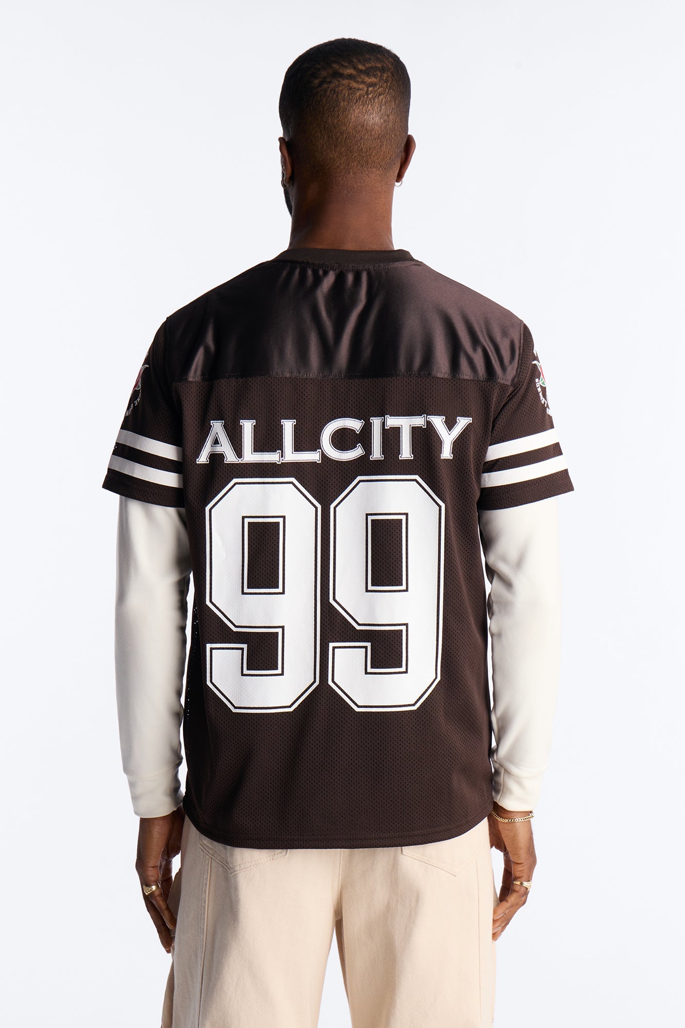 All City 99 Patch Football Mesh Jersey - Brown Fashion Nova