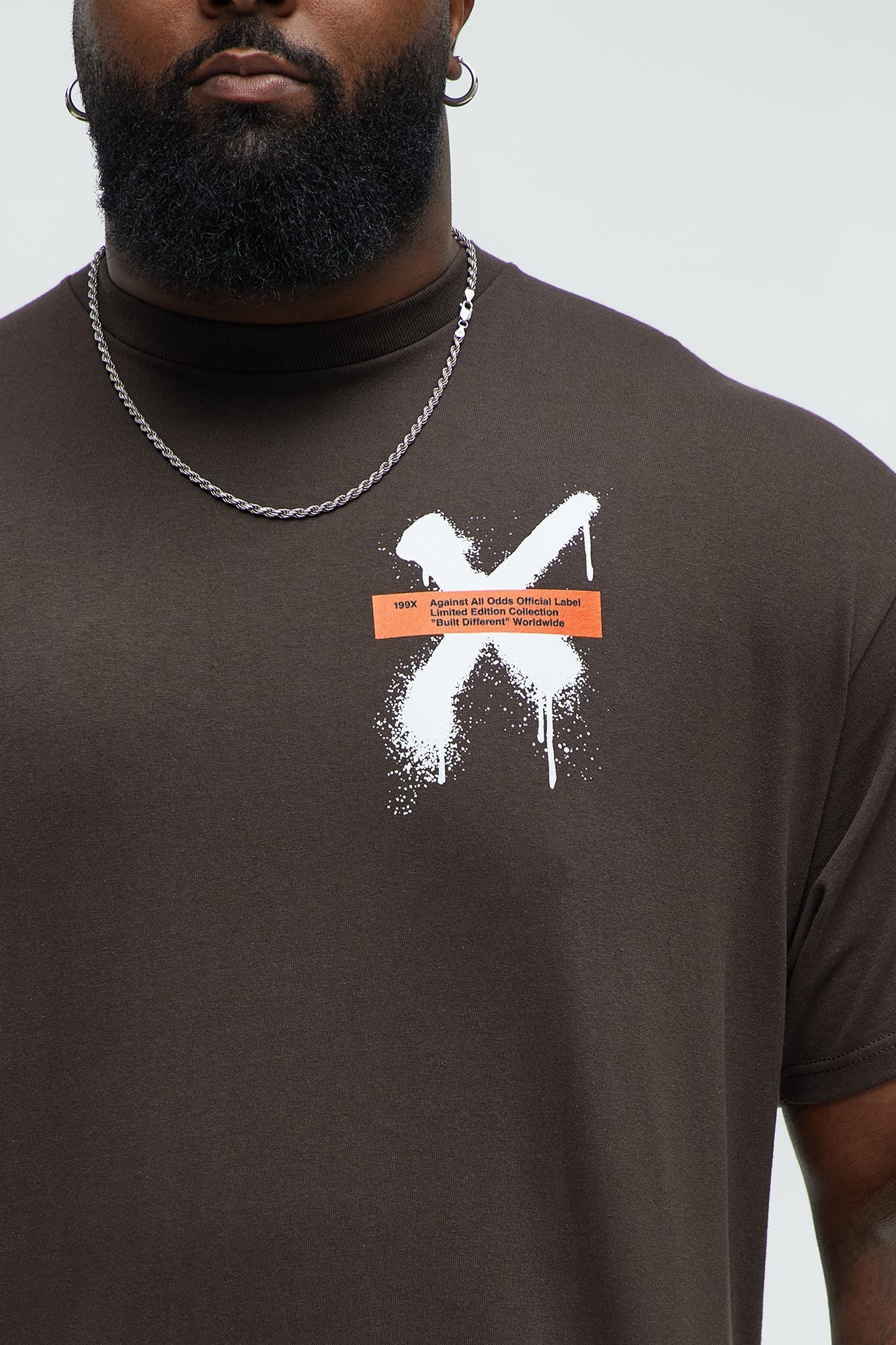 X Graffiti Short Sleeve Crew Neck T shirt - Brown Fashion Nova