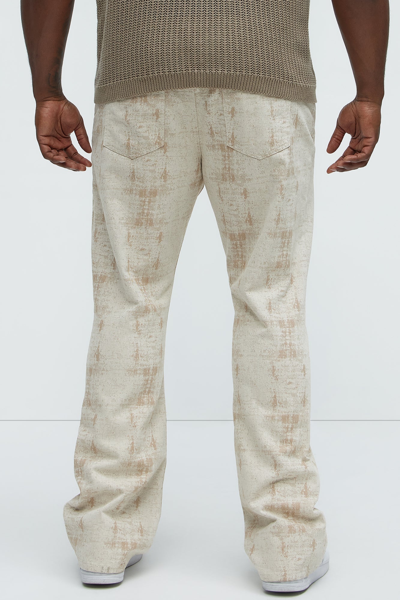 Rough Mark Stacked Slim Flare Pants - Tan Fashion Nova