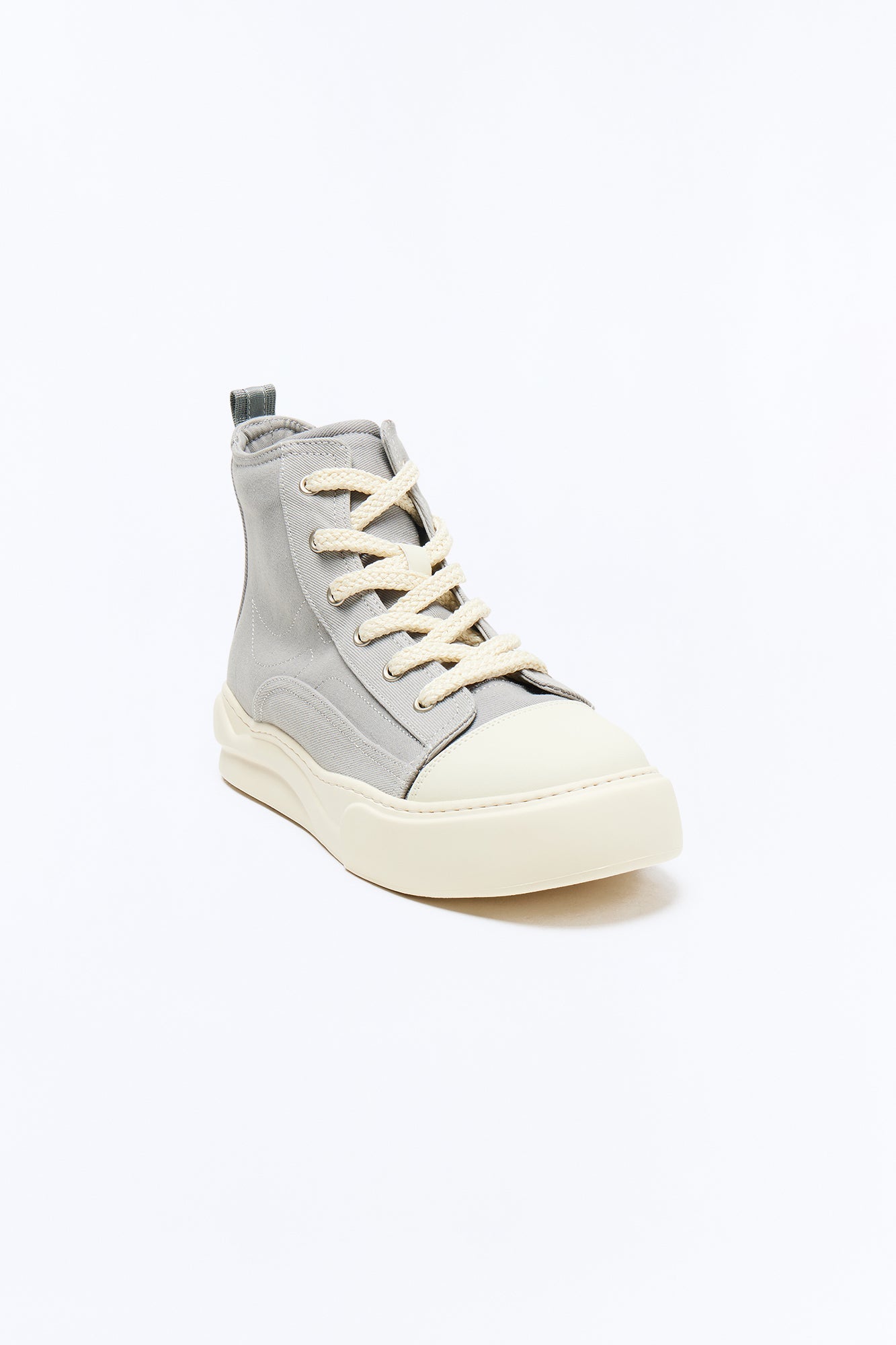 City Stride Canvas Chunky Hight Top Sneaker - Grey Fashion Nova