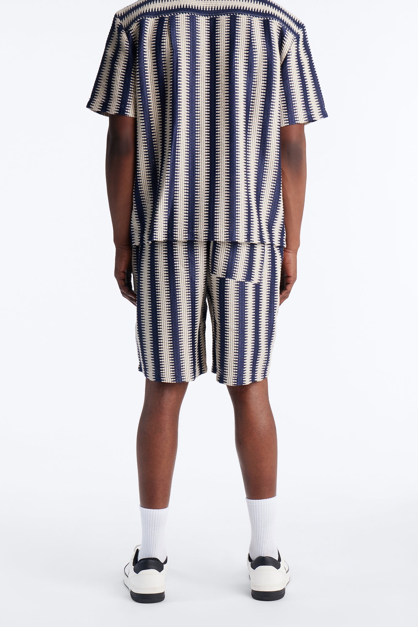 Summit Striped Relaxed Shorts - Navy Fashion Nova