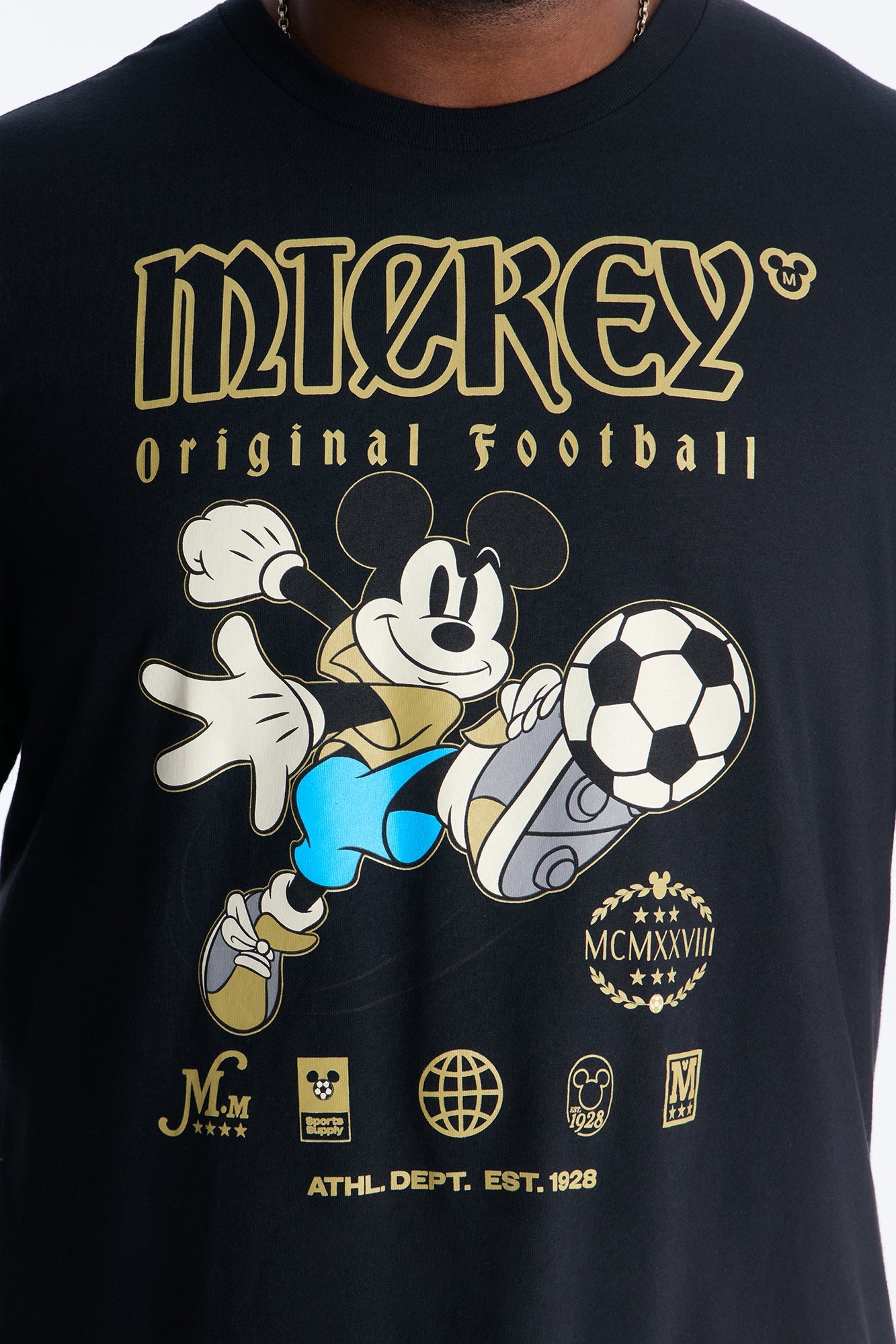 Disney Mickey Original Football Short Sleeve Tee - Black Fashion Nova