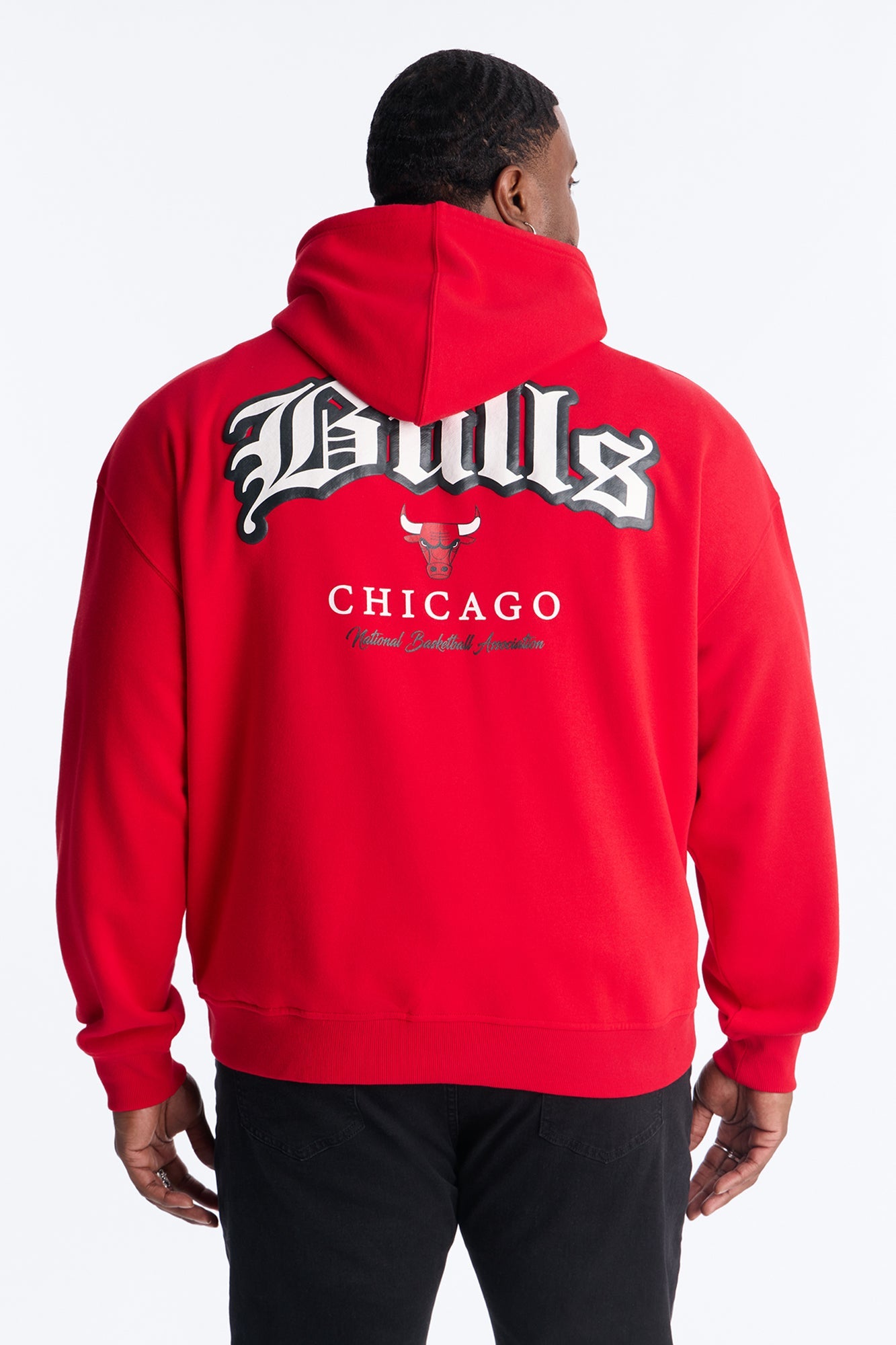 Bulls Old English Embroidery Hoodie - Red Fashion Nova