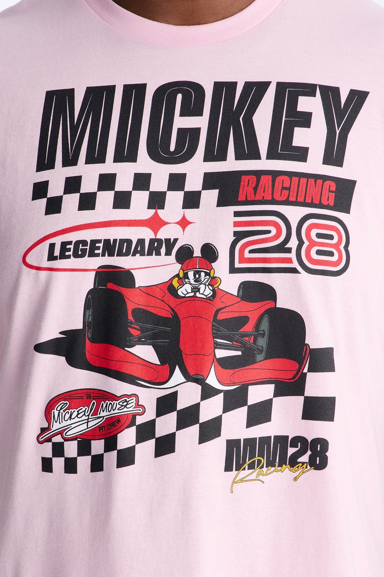 Disney Mickey Racing Short Sleeve Tee - Pink Fashion Nova
