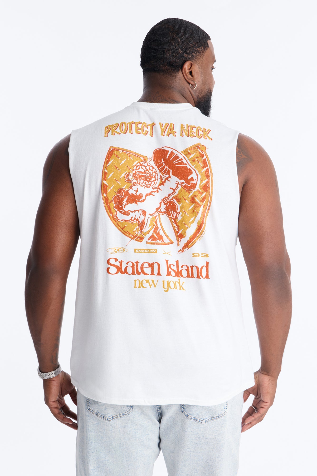 Wu Tang Protect Ya Neck Muscle Tank - White Fashion Nova