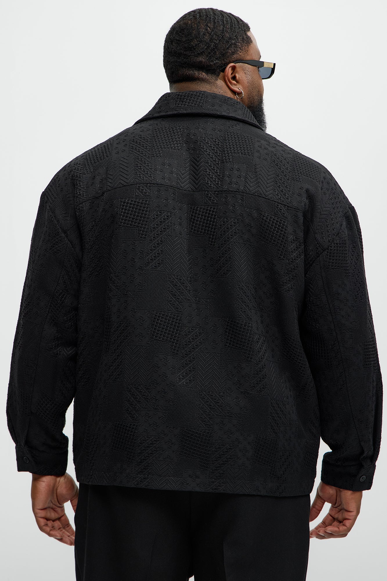 Meknes Jacquard Pattern Jacket - Black Fashion Nova