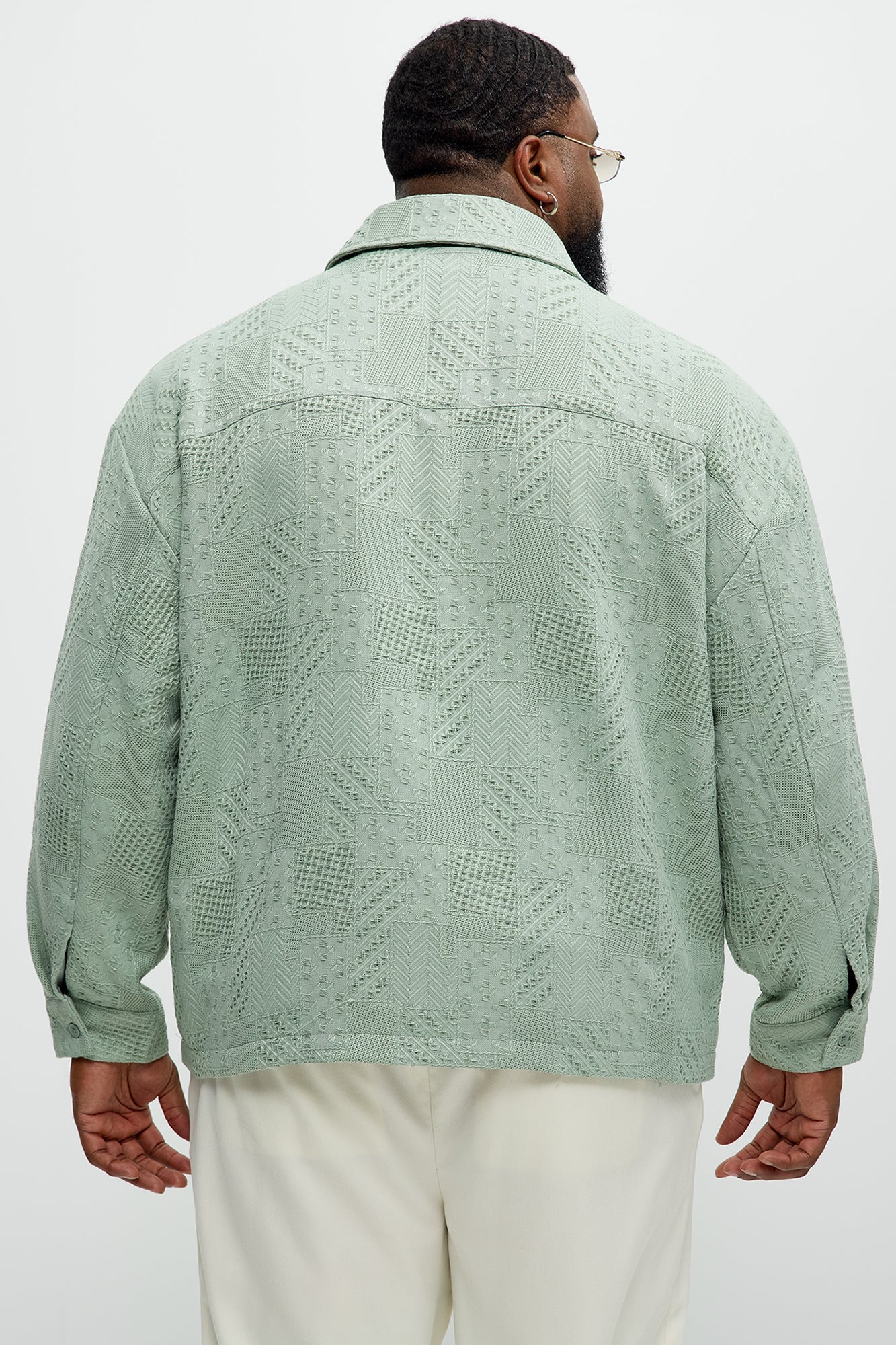 Meknes Jacquard Pattern Jacket - Sage Fashion Nova
