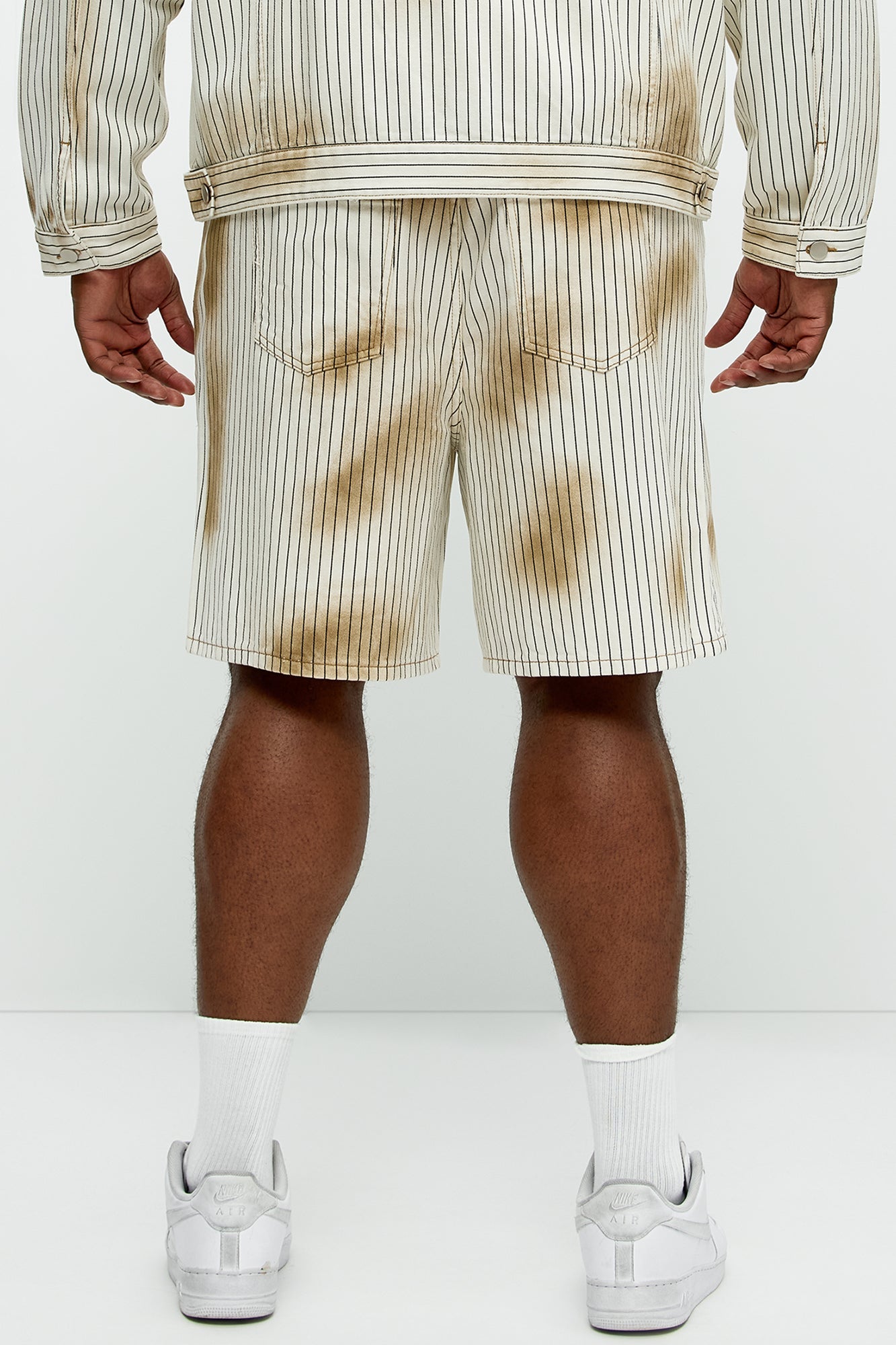 Byron Striped Relaxed Shorts - Cream/combo Fashion Nova
