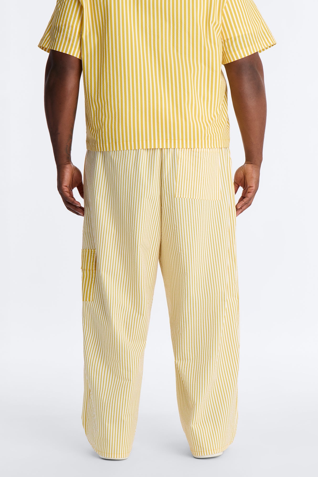Straight Passion Stripe Seersucker Pant - Yellow Fashion Nova