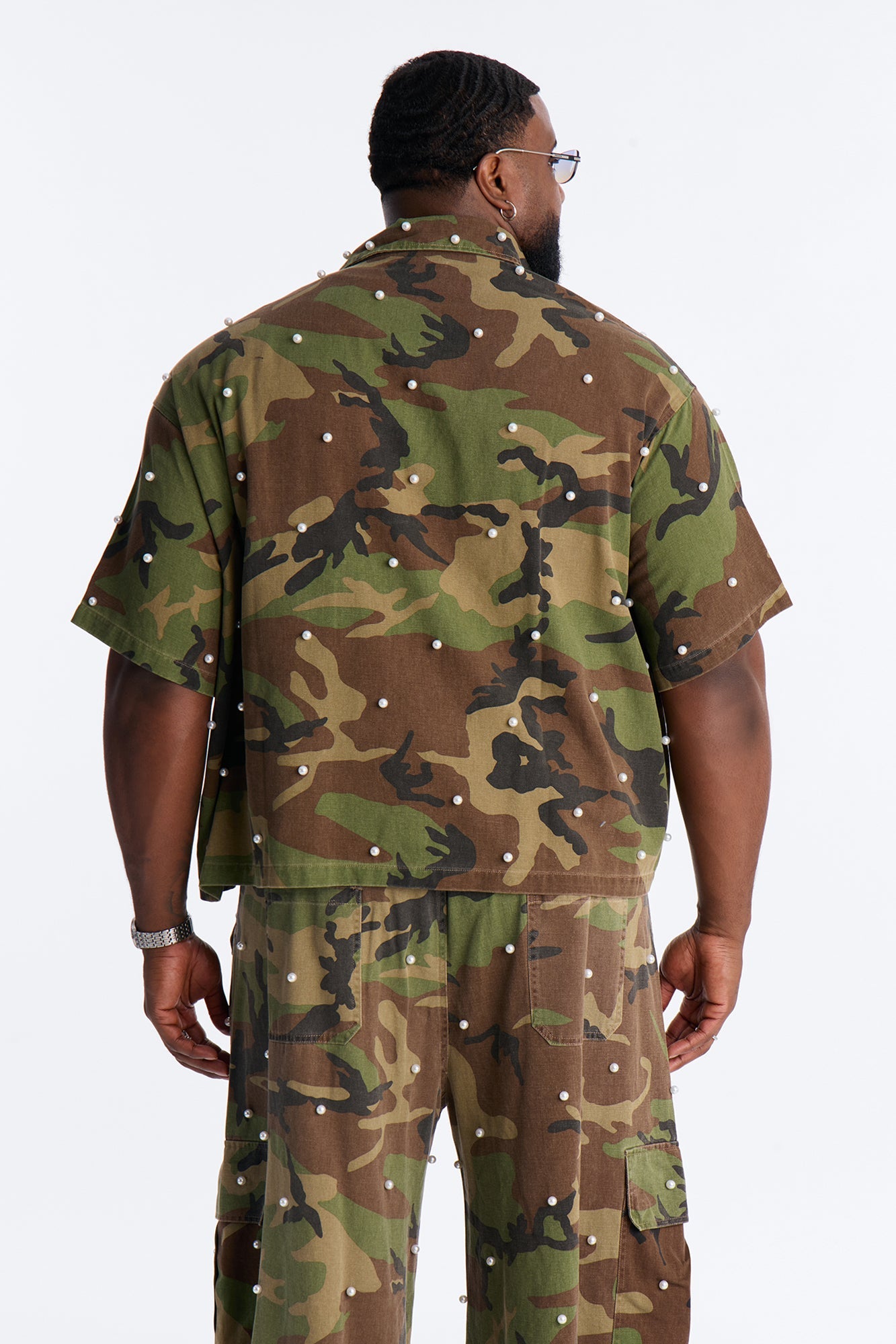 Pearl Still Wildin' Camo Short Sleeve Button Up - Green Fashion Nova