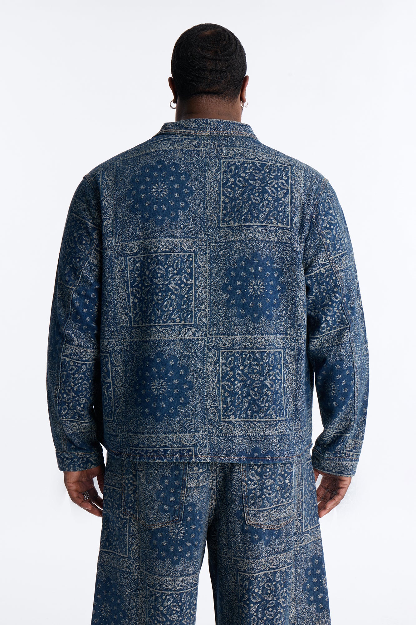 Cropped Street Paisley Denim Work Jacket - Dark Wash Fashion Nova
