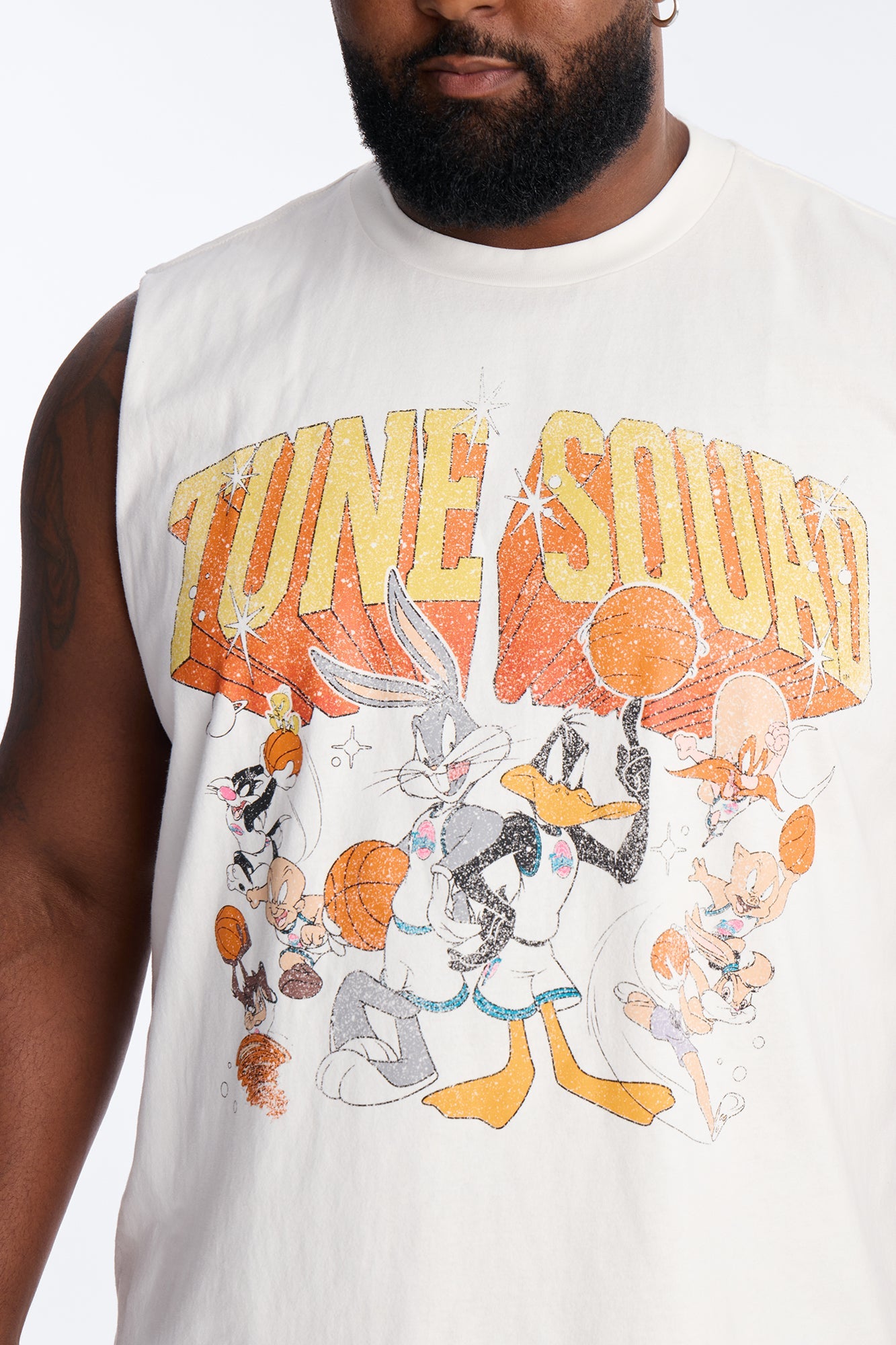 Space Jam Toon Squad Premium Vintage Muscle Tank Shirt - White Fashion Nova